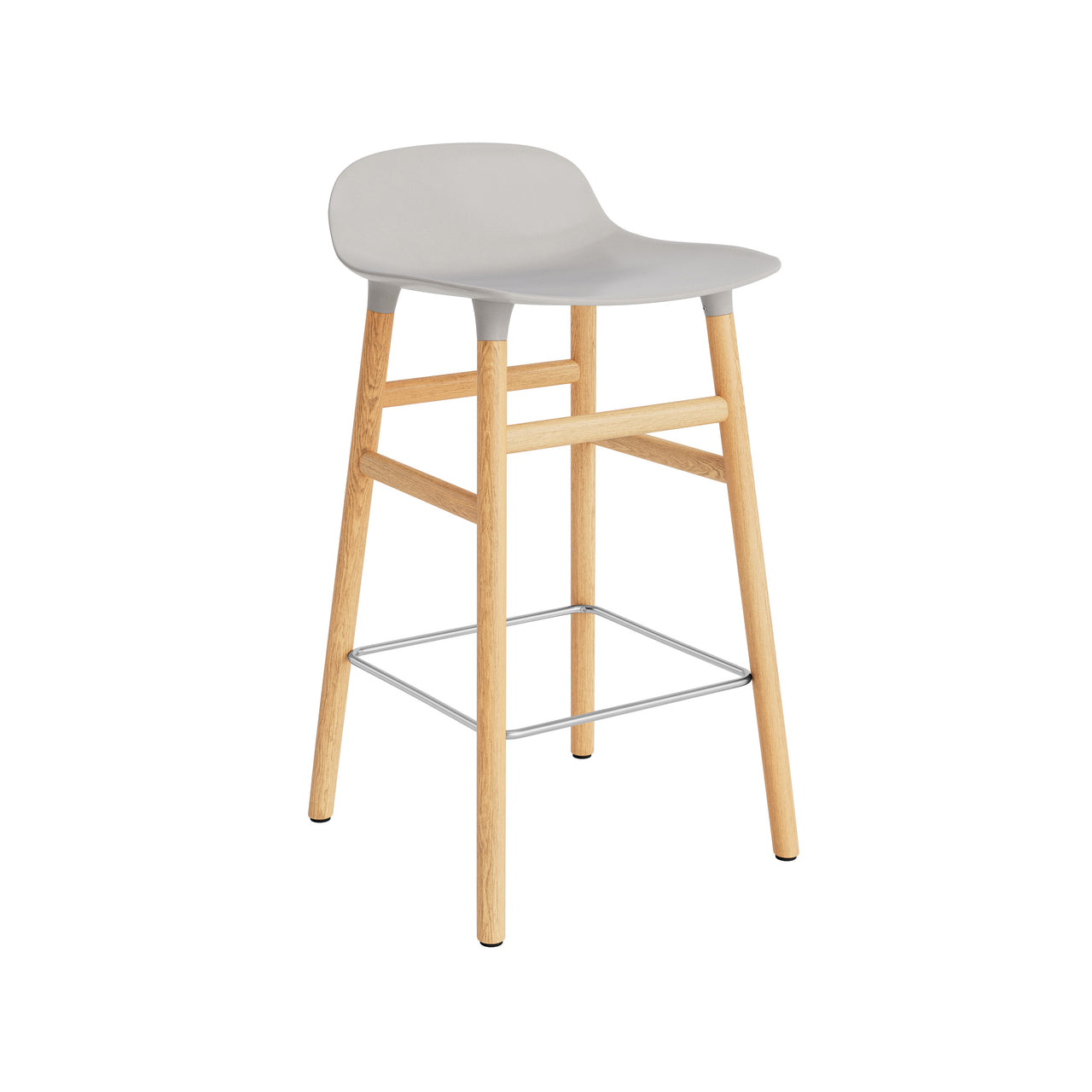 Form Bar + Counter Stool: Oak Legs + Counter + Warm Grey