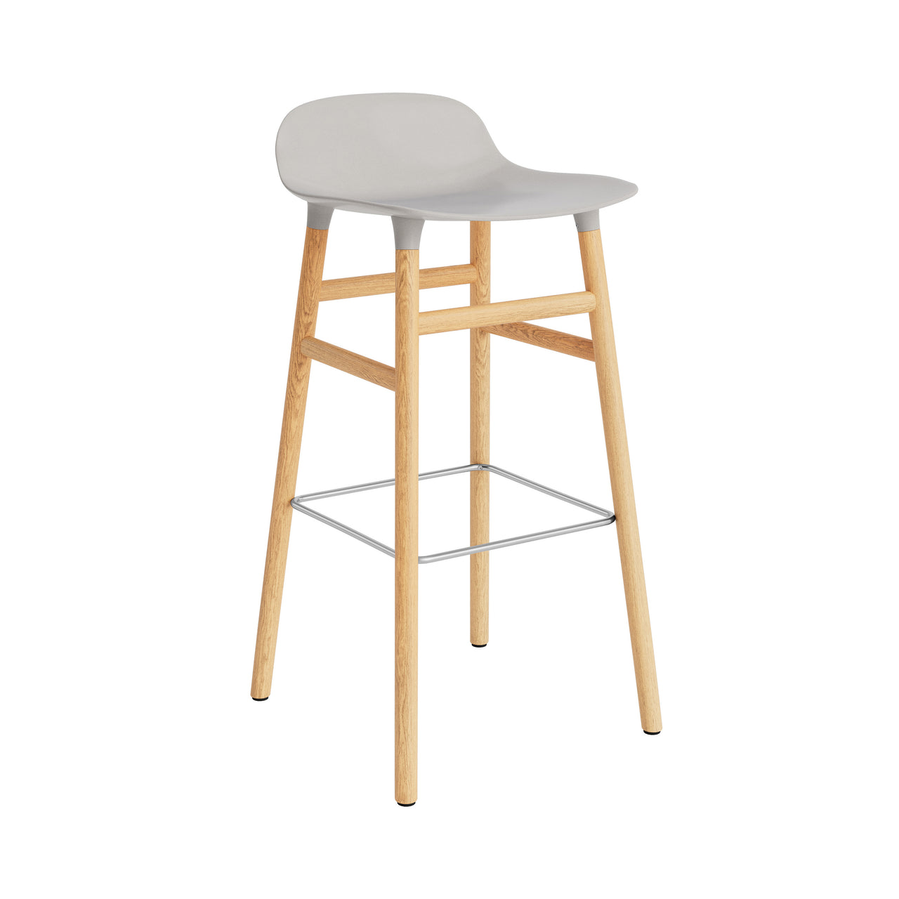 Form Bar + Counter Stool: Oak Legs + Bar + Warm Grey