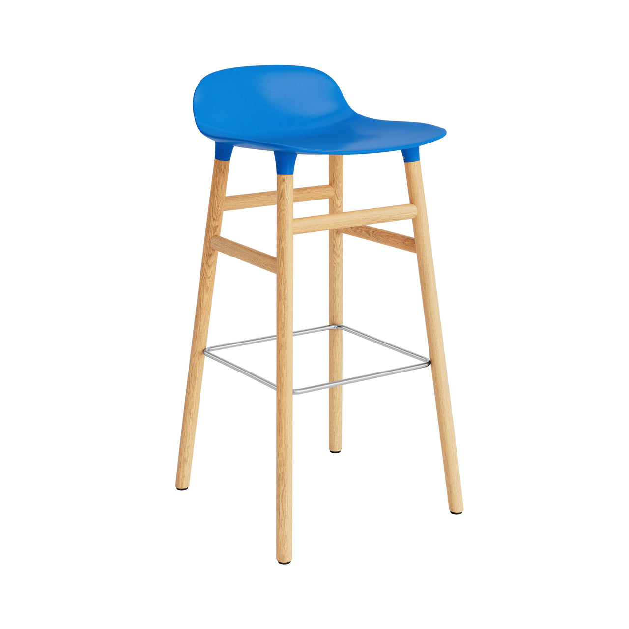 Form Bar + Counter Stool: Oak Legs + Bar + Bright Blue