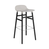 Form Bar + Counter Stool: Black Lacquered Oak + Bar + Warm Grey