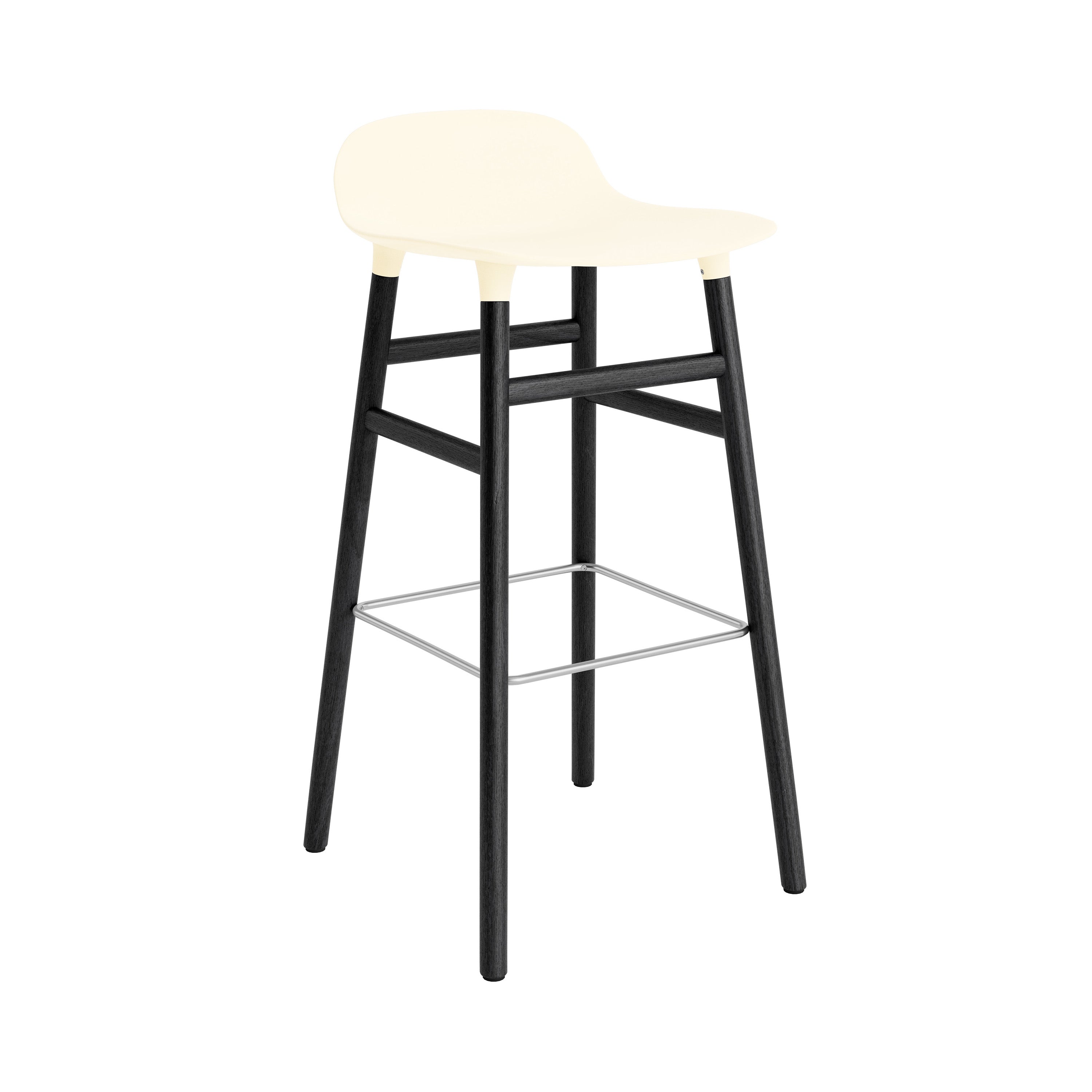 Form Bar + Counter Stool: Black Lacquered Oak + Bar + Cream