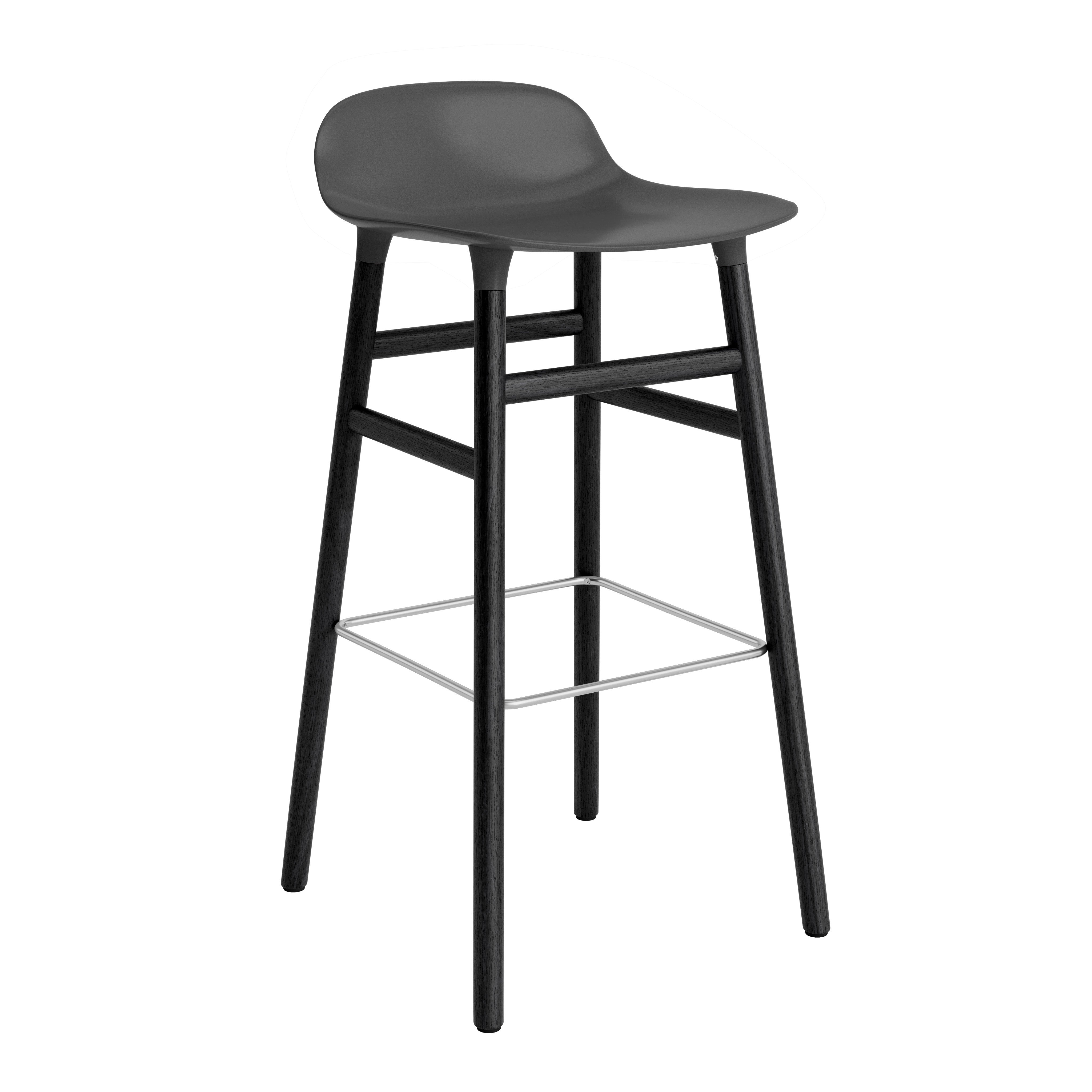 Form Bar + Counter Stool: Black Lacquered Oak + Bar + Black