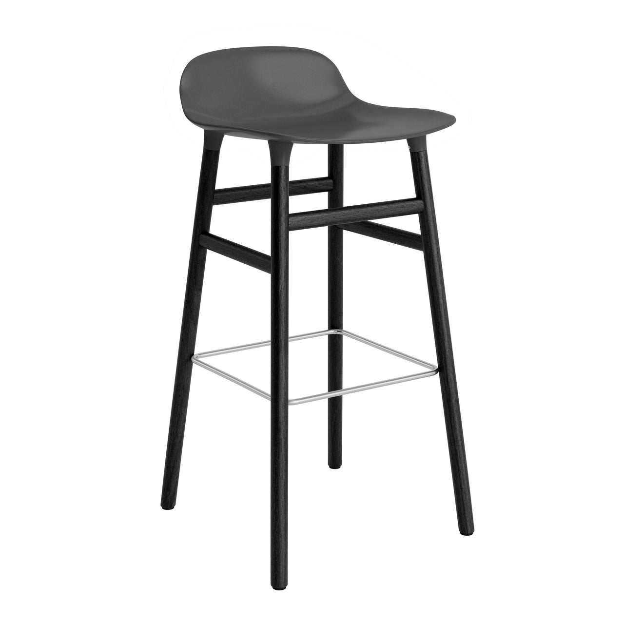 Form Bar + Counter Stool: Black Lacquered Oak + Bar + Black