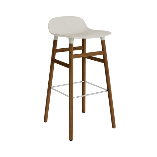 Form Bar + Counter Stool: Walnut Legs + Bar + Light Grey