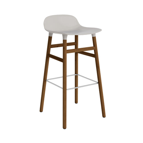 Form Bar + Counter Stool: Walnut Legs + Bar + Warm Grey