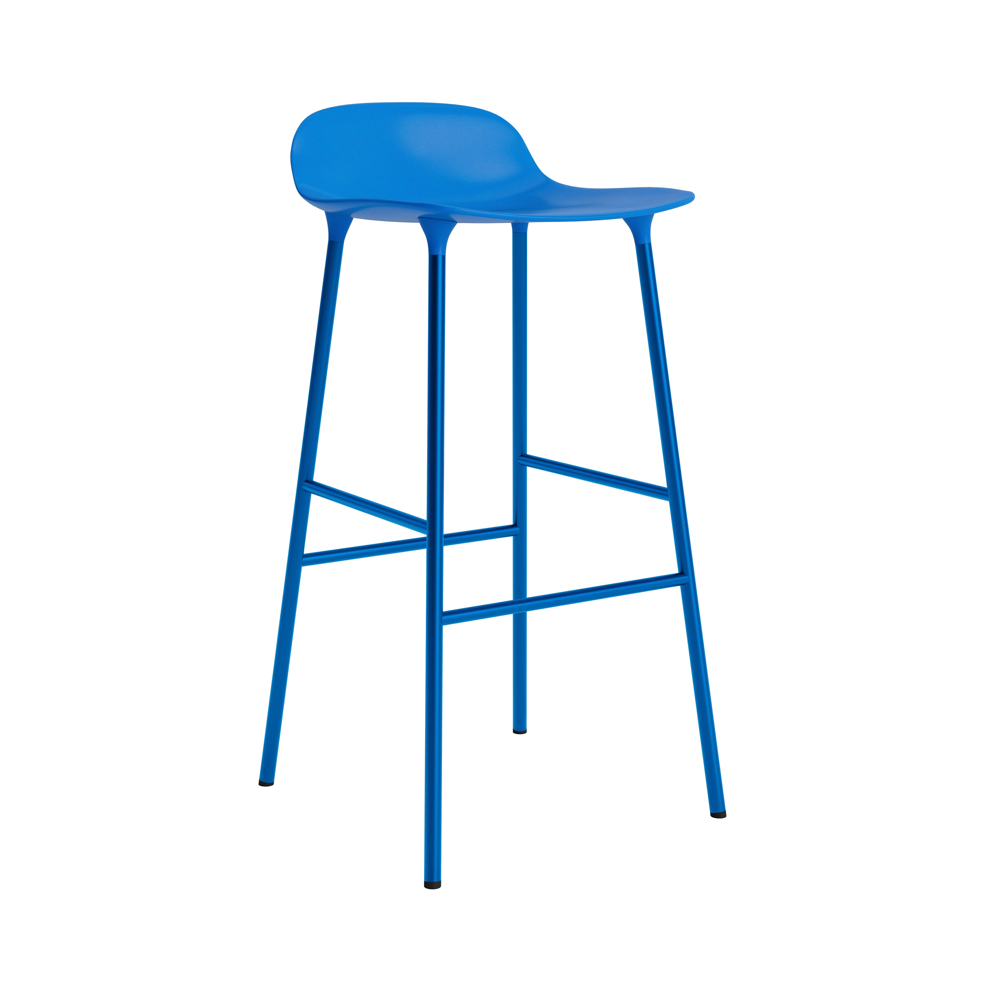 Form Bar + Counter Stool: Steel + Bar + Bright Blue