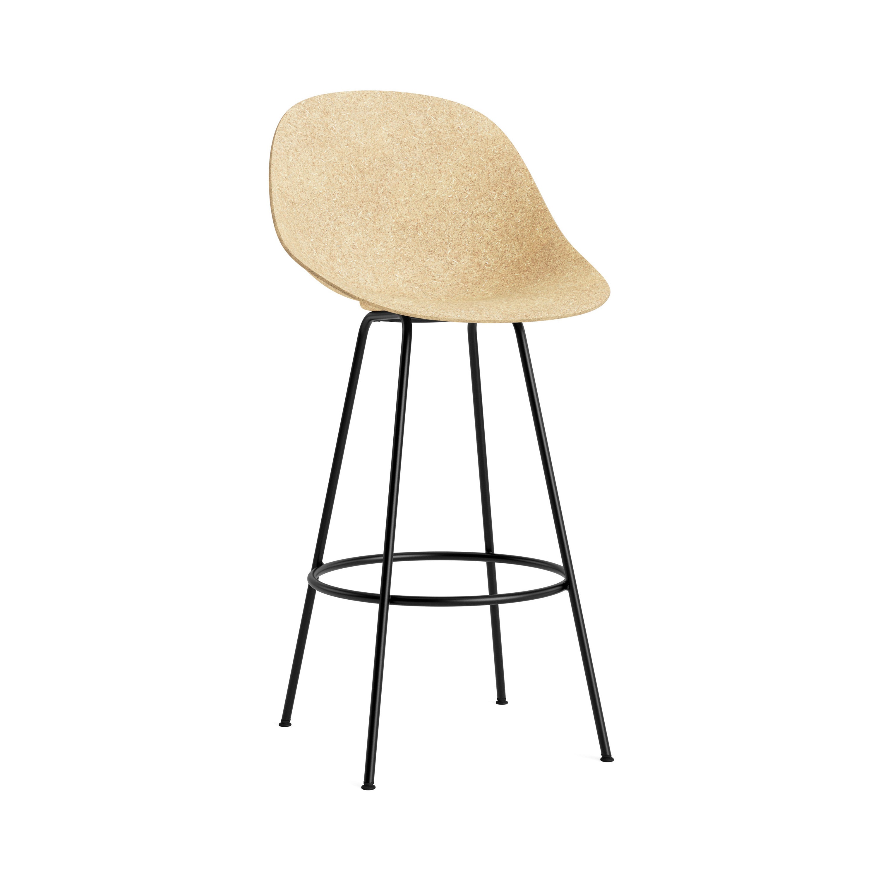 Mat Bar + Counter Chair: Steel + Bar + Hemp + Black