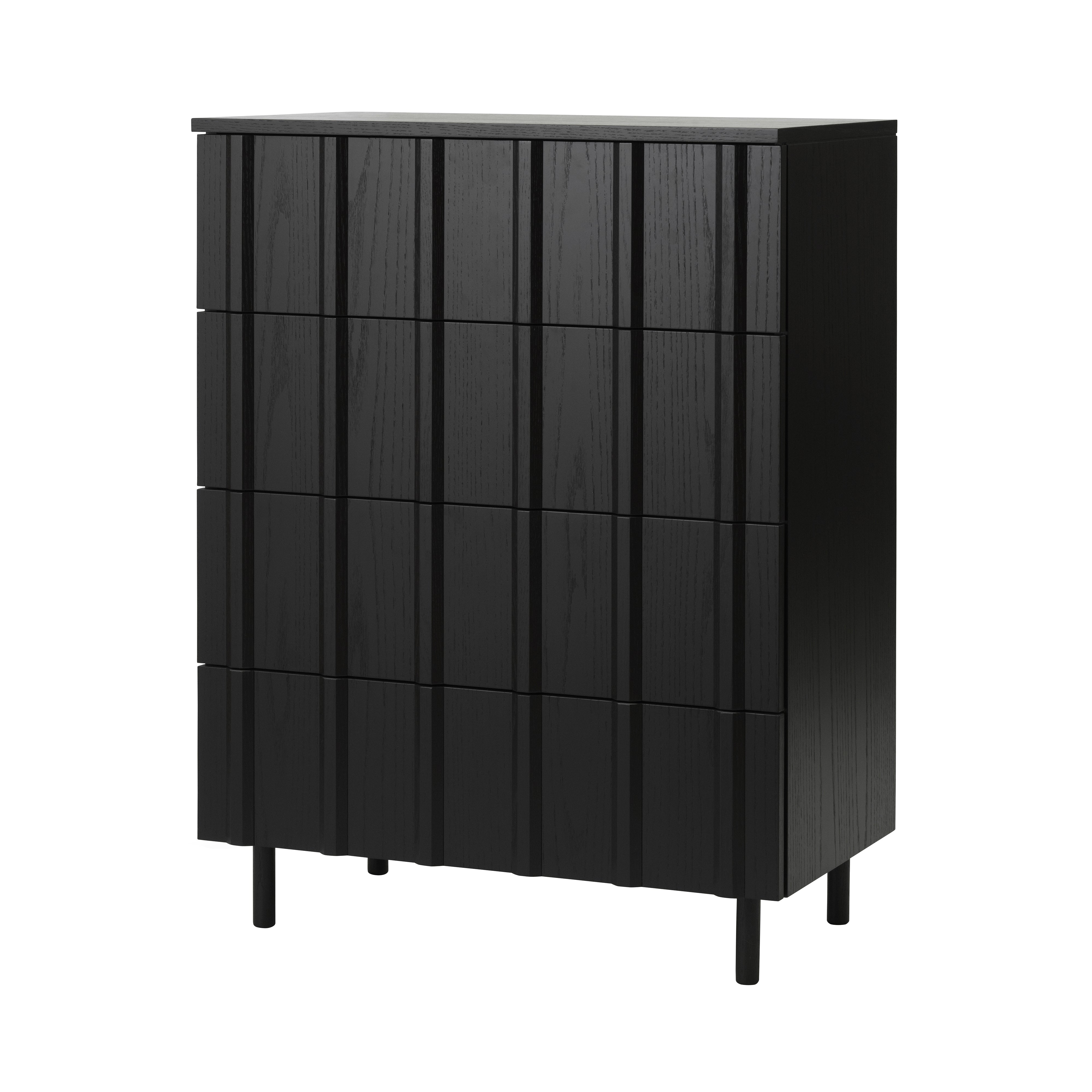 Rib Dresser with 4 Drawer: Soft Black