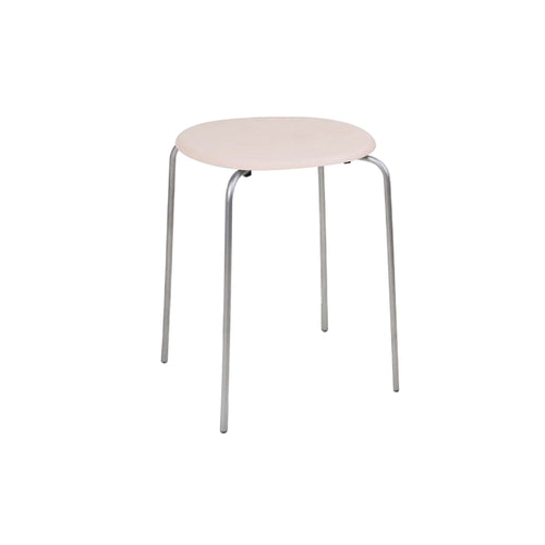 Petit Rond Stool: Upholstered: Natural Leather