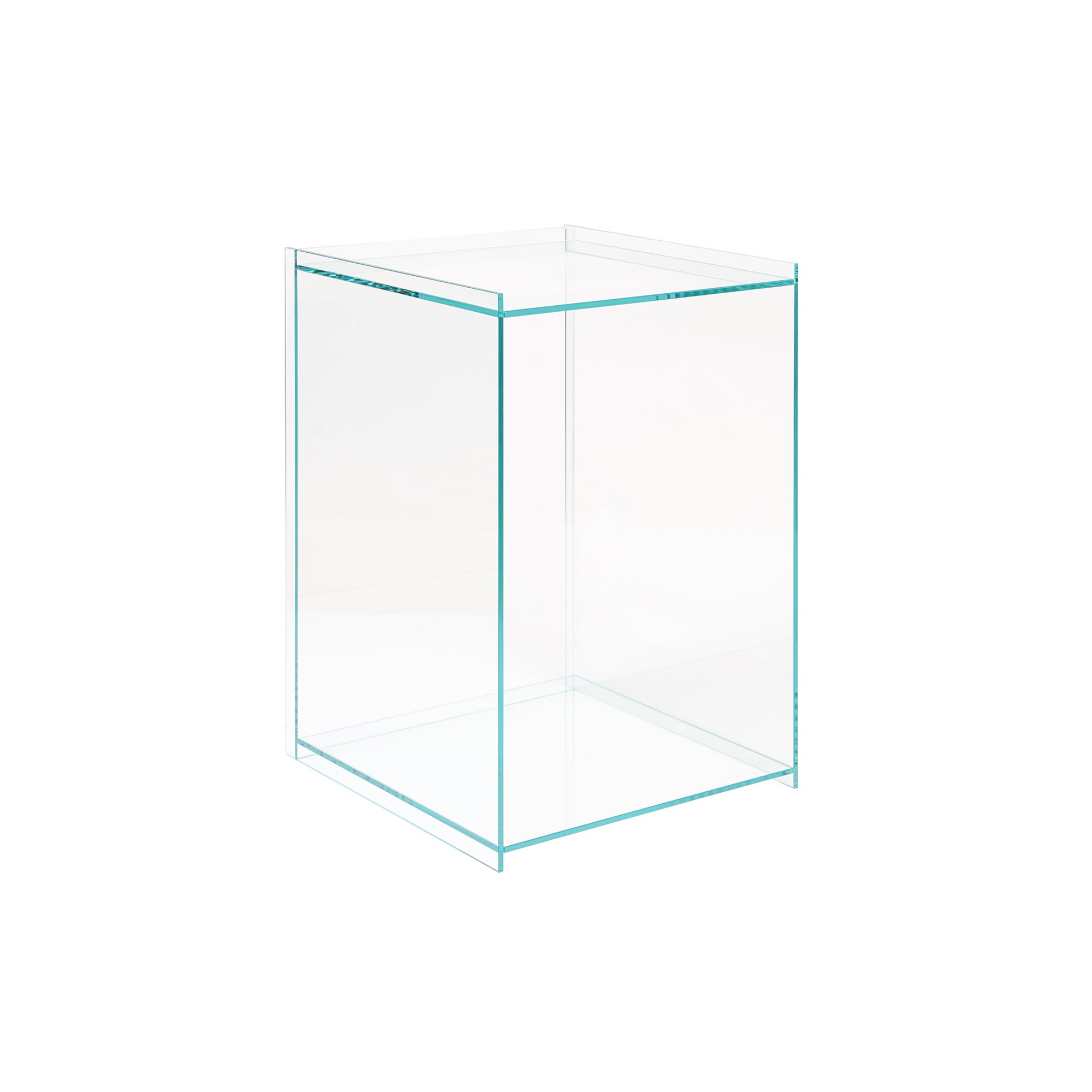 Rivet Box Table: Glass