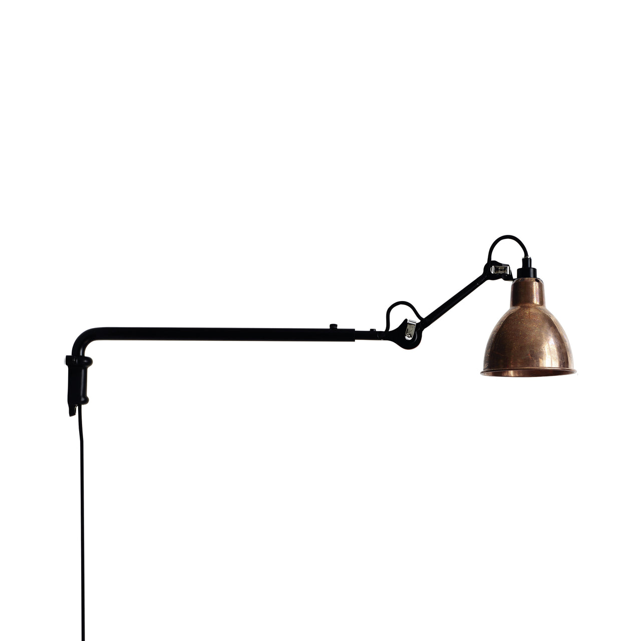 Lampe Gras N°203 Lamp: Raw Copper + Round