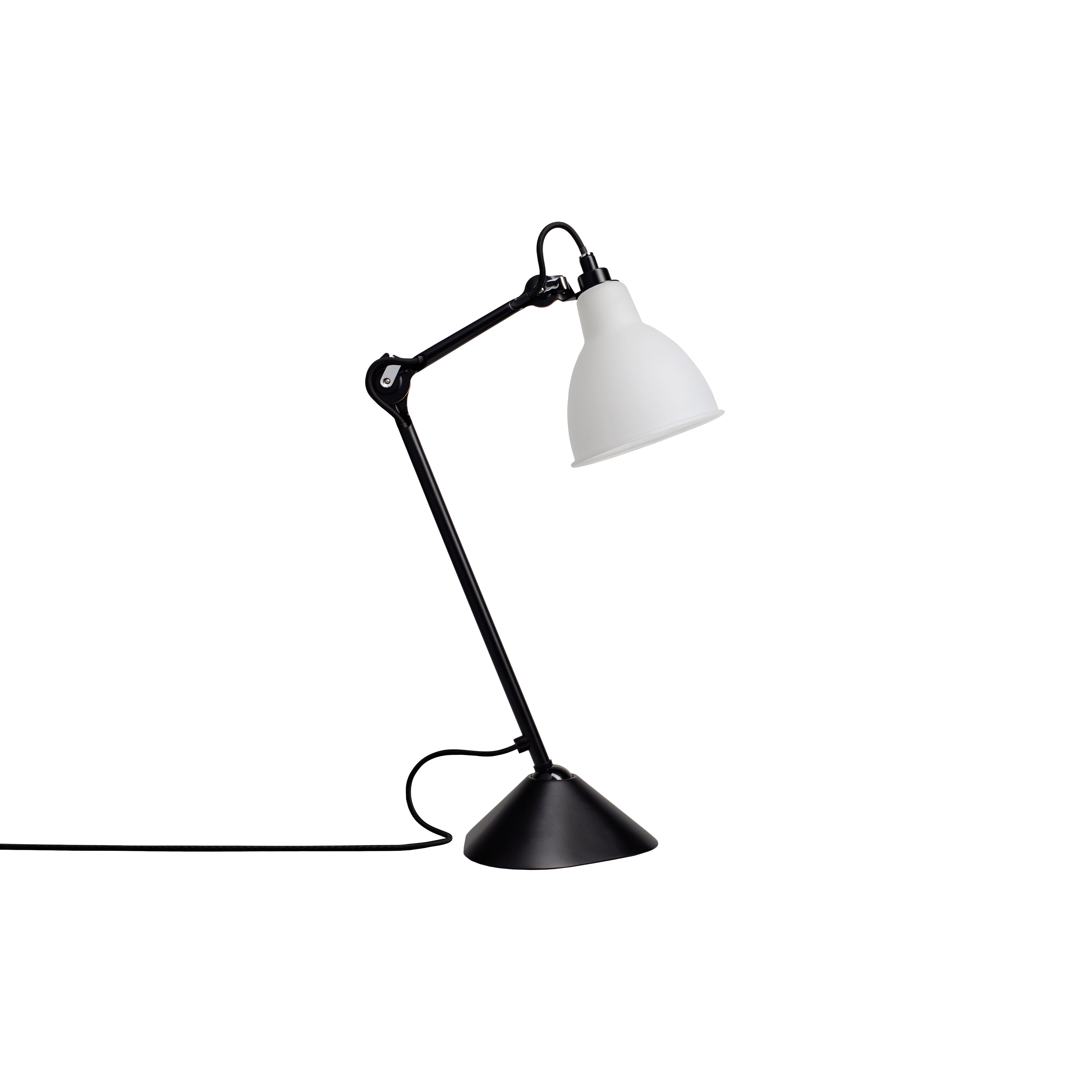 Lampe Gras N°205 Lamp: Frosted Glass + Round