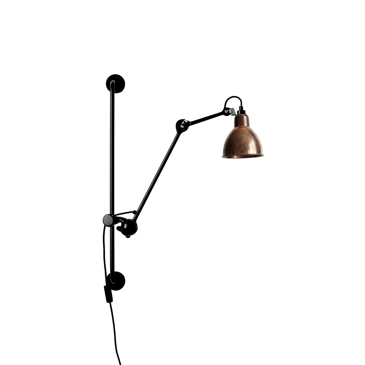 Lampe Gras N°210 Lamp: Raw Copper + Round