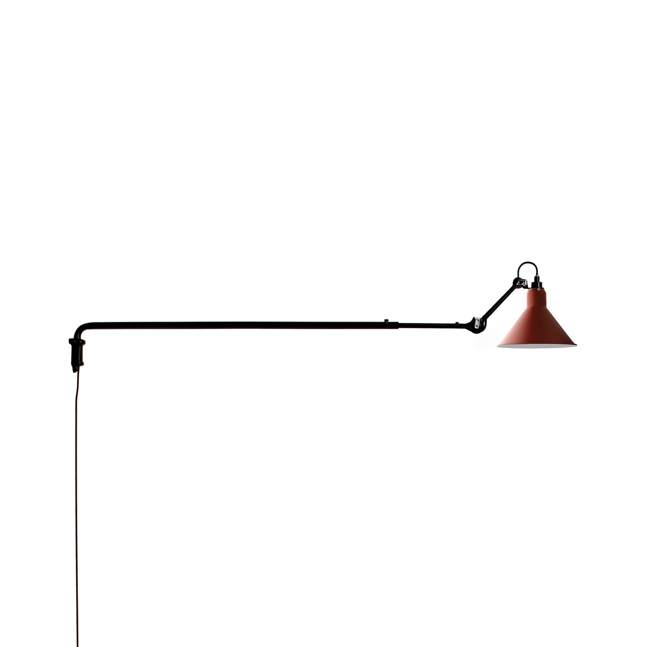 Lampe Gras N°213 Lamp: Red + Conic
