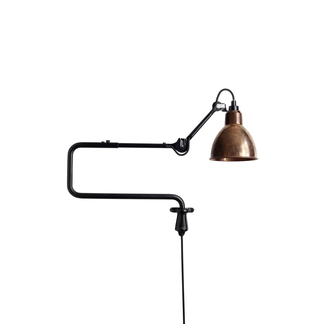 Lampe Gras N°303 Lamp: Raw Copper + Round