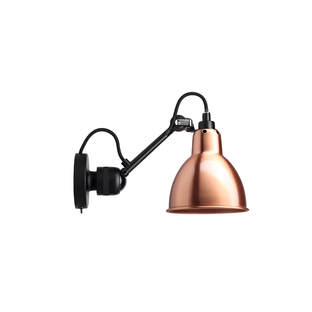 Lampe Gras N°304 Lamp with Switch:  Copper + Round