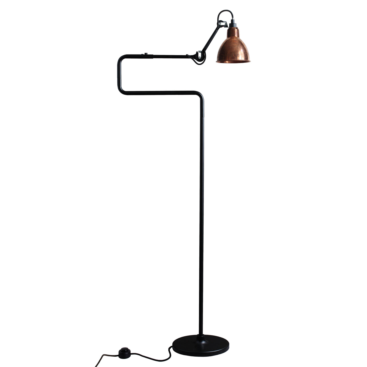 Lampe Gras N°411 Lamp: Raw Copper + Round