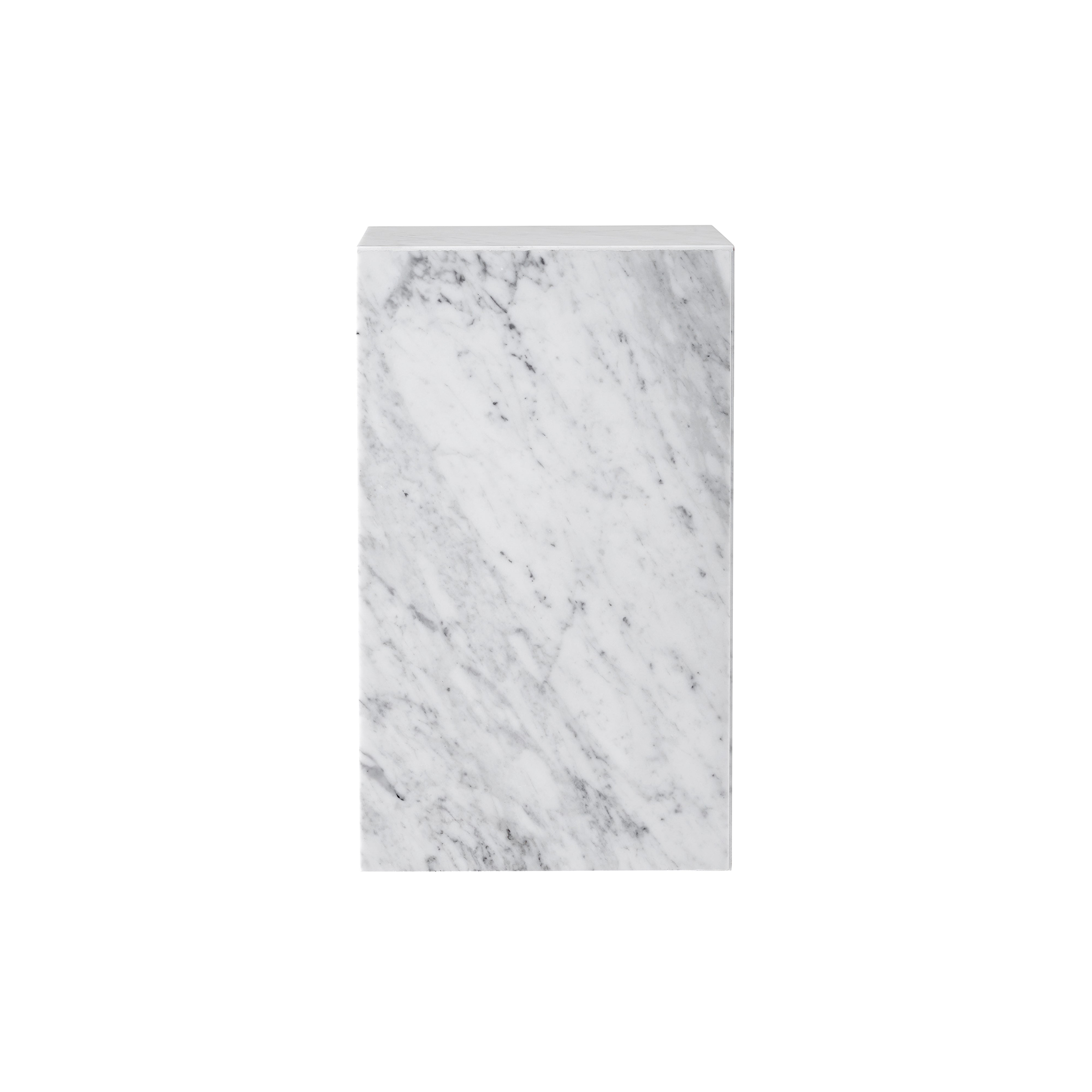 Plinth Podium: Tall + White Carrara Marble