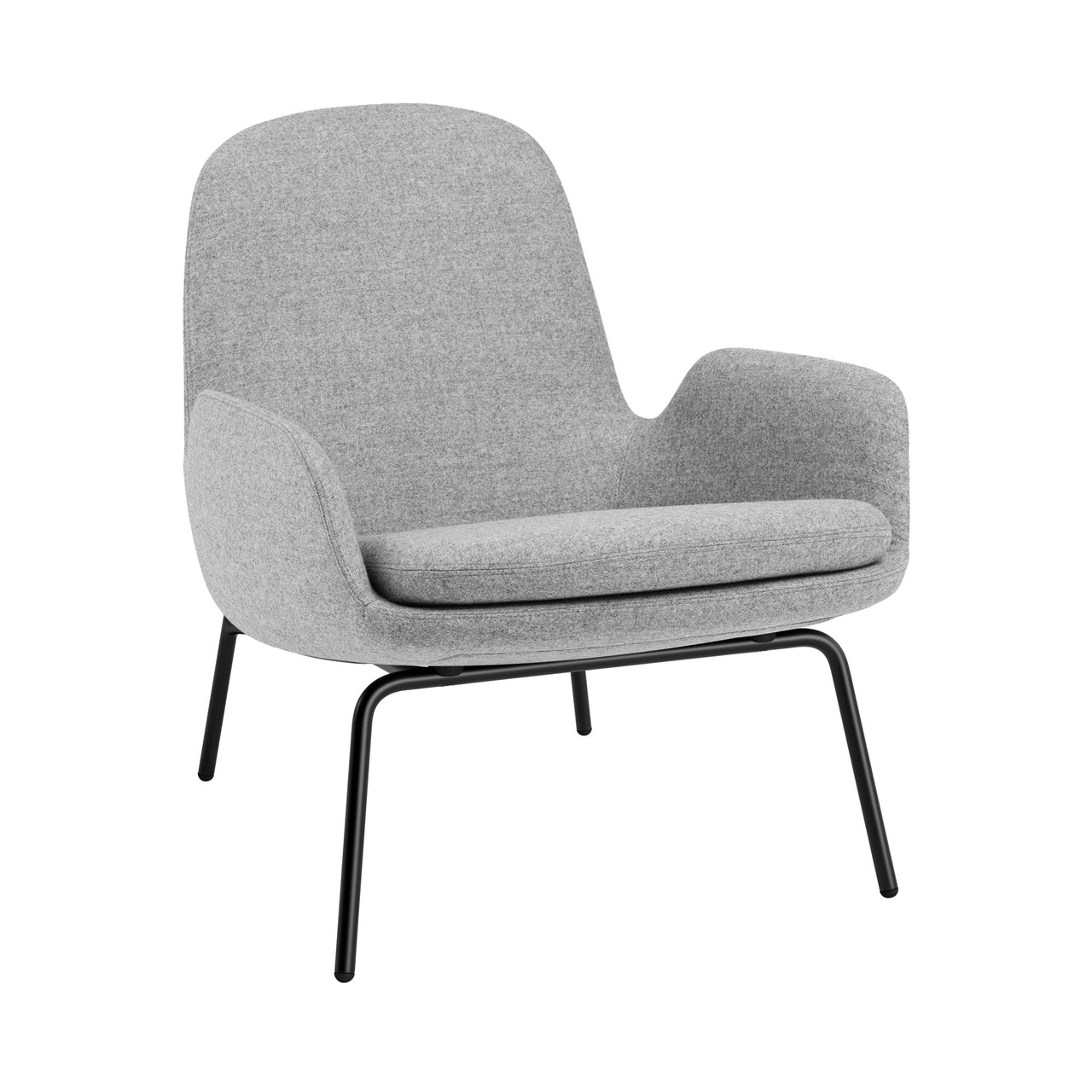 Era Lounge Chair: Low + Metal Base + Black Steel