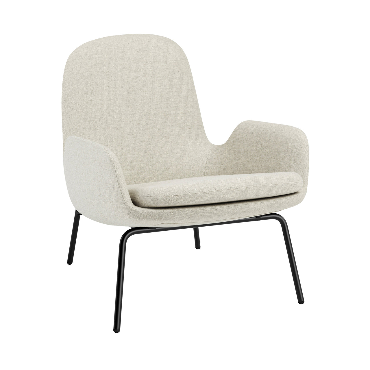 Era Lounge Chair: Low + Metal Base + Black Steel