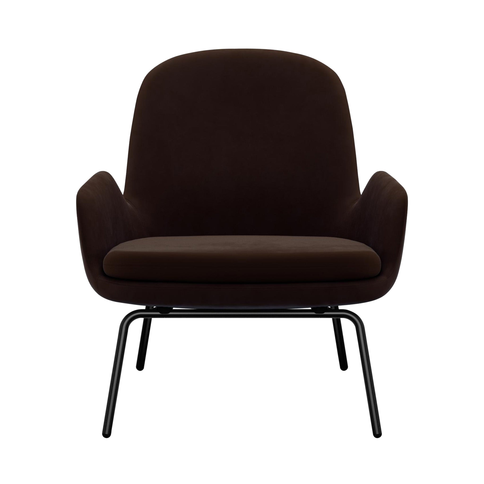 Era Lounge Chair: Low + Metal Base + Black Steel