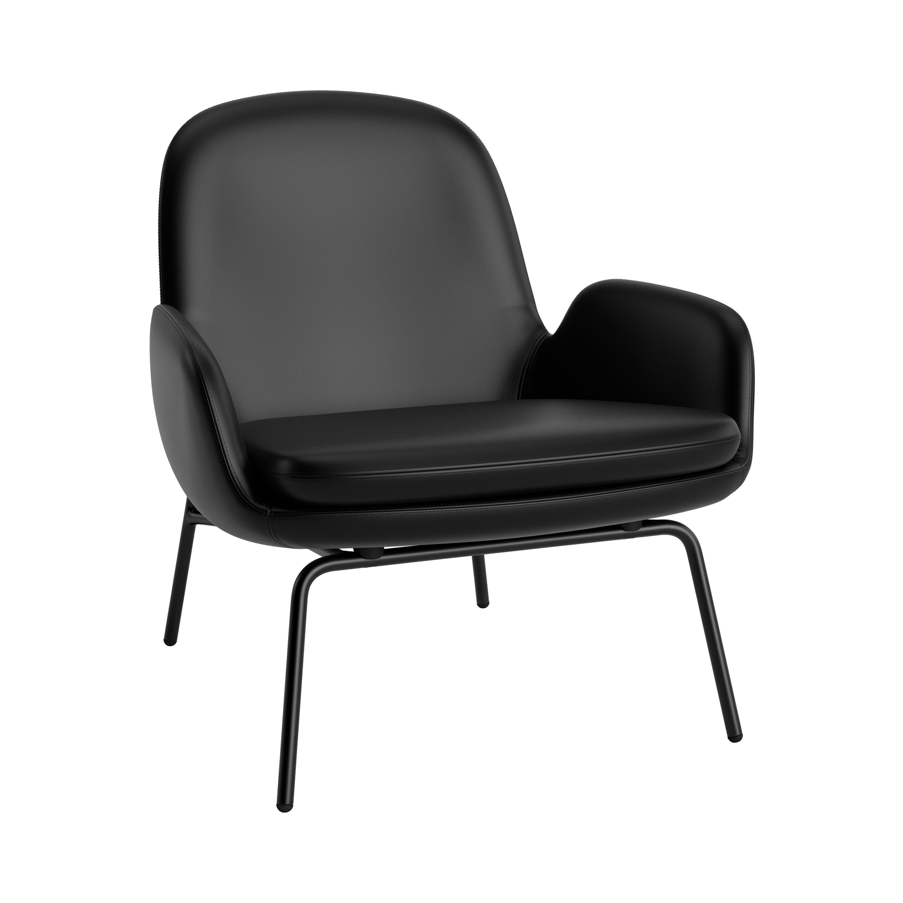 Era Lounge Chair: Low + Metal Base + Black Steel