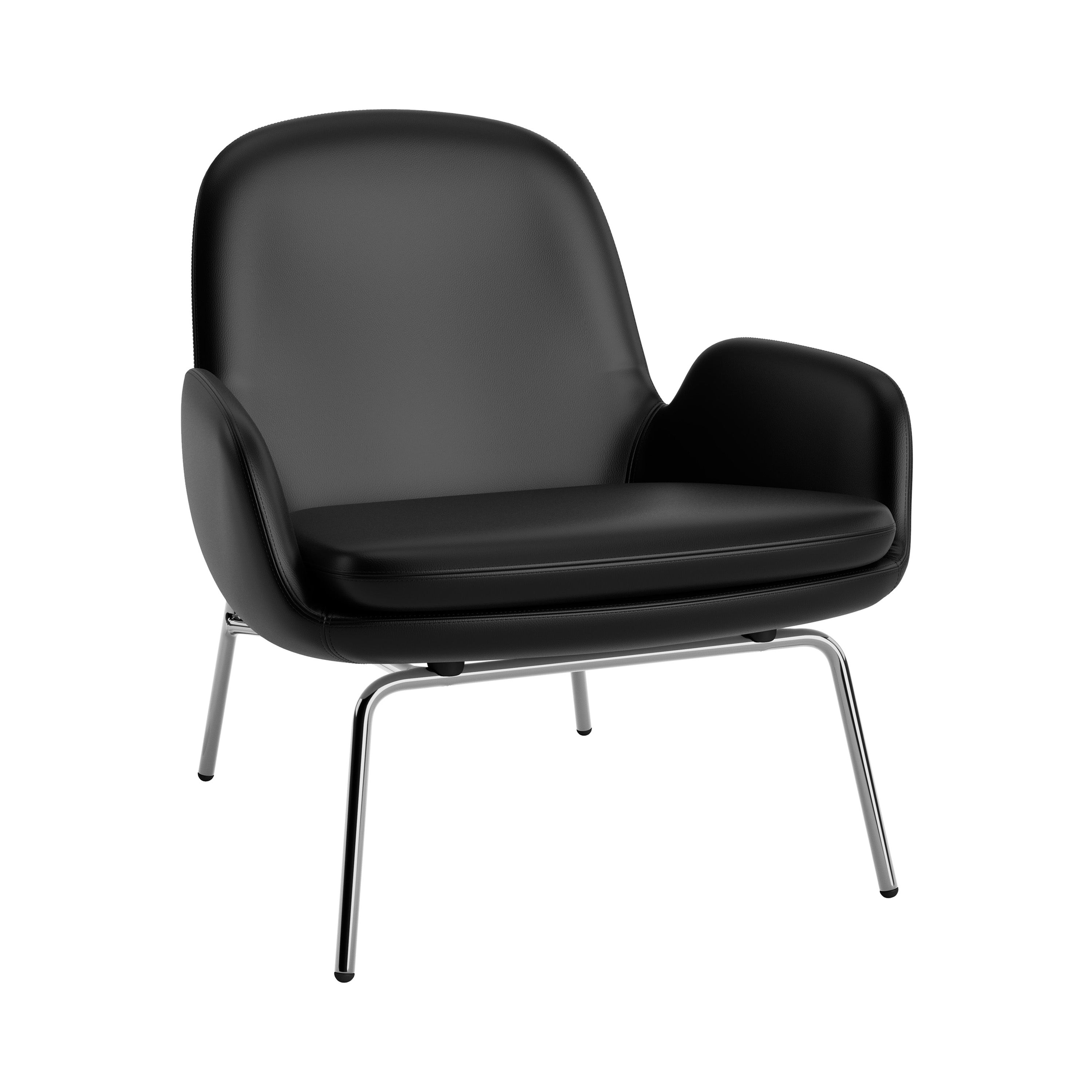 Era Lounge Chair: Low + Metal Base + Chrome