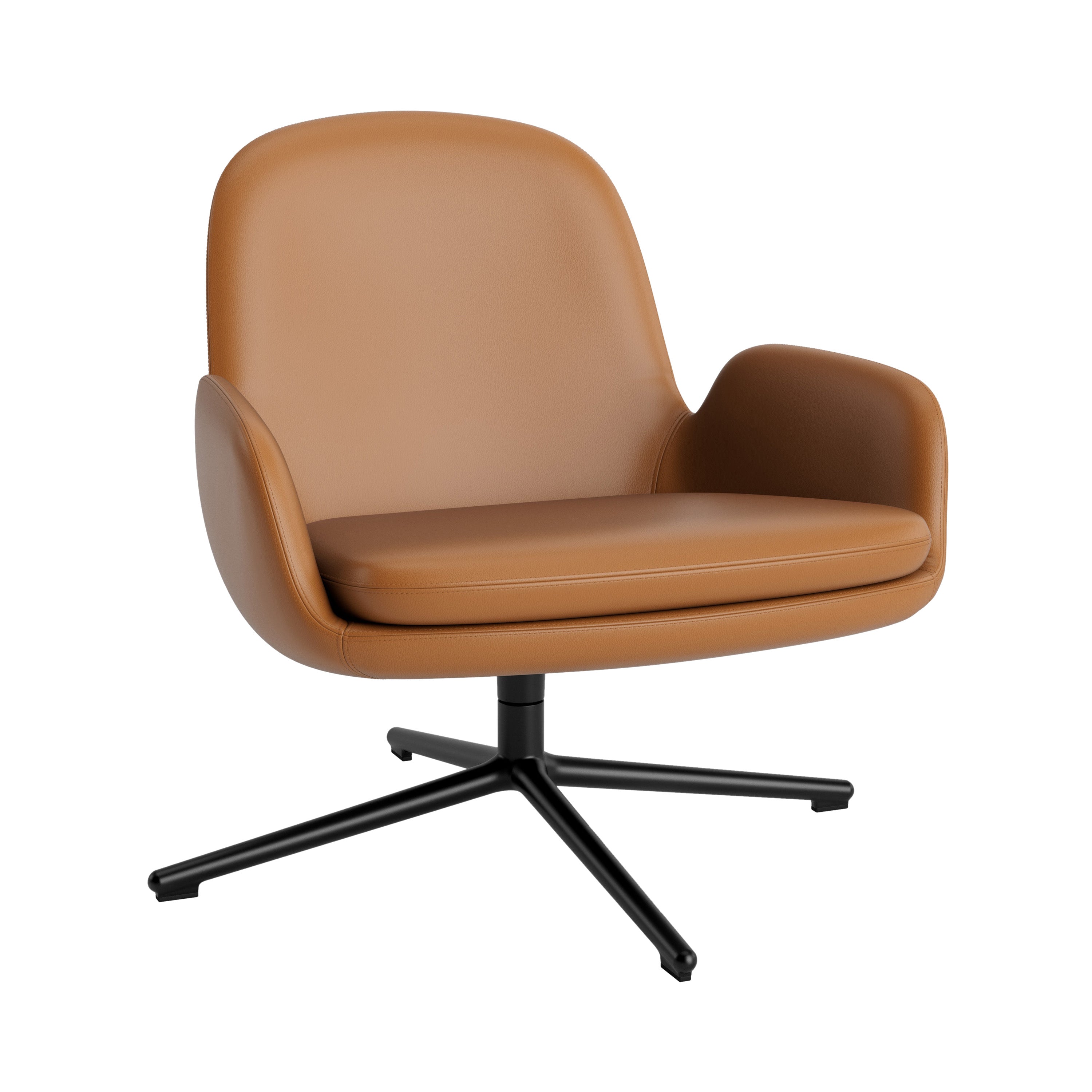 Era Lounge Chair Swivel: Low + Black Aluminum