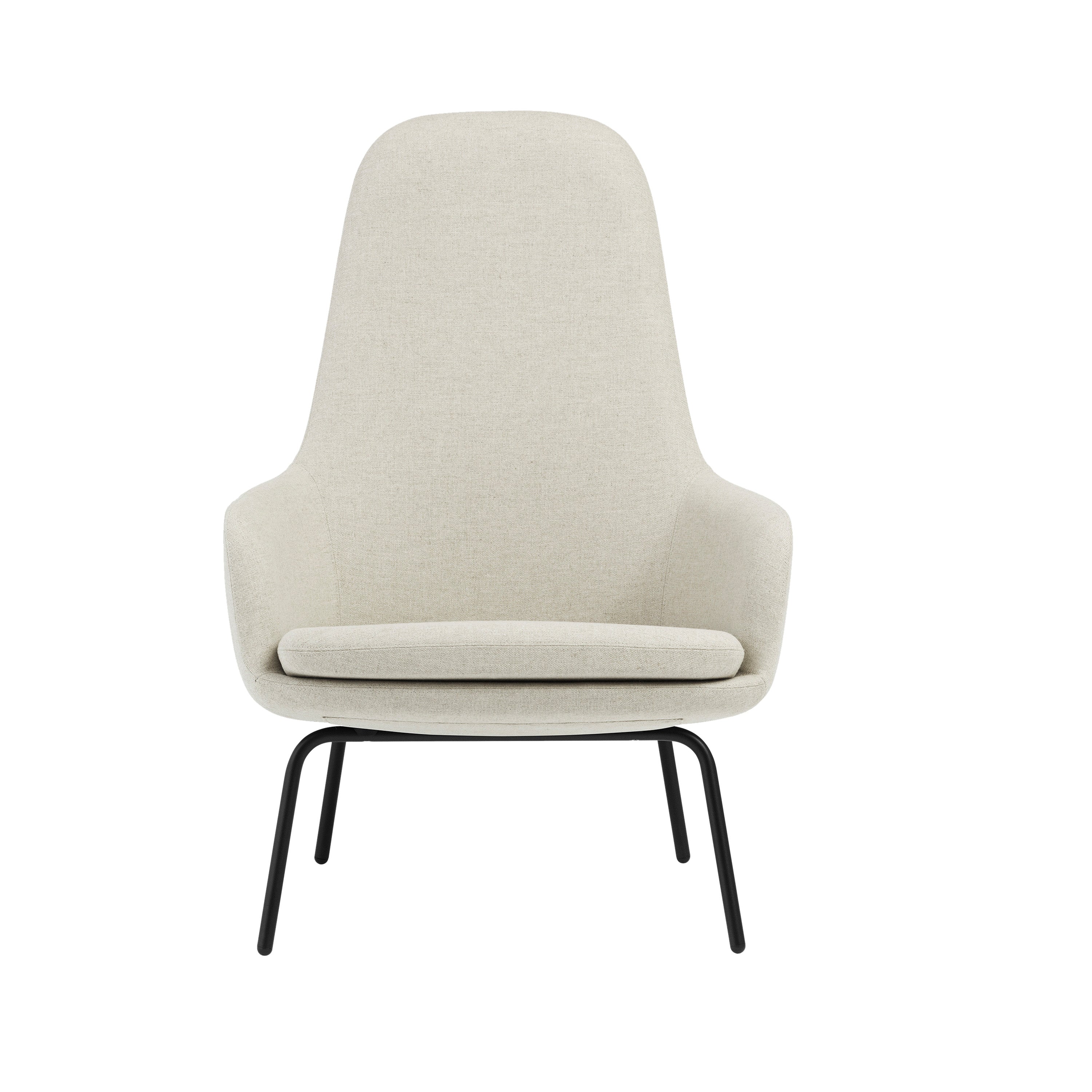 Era Lounge Chair: High + Metal Base + Black Steel