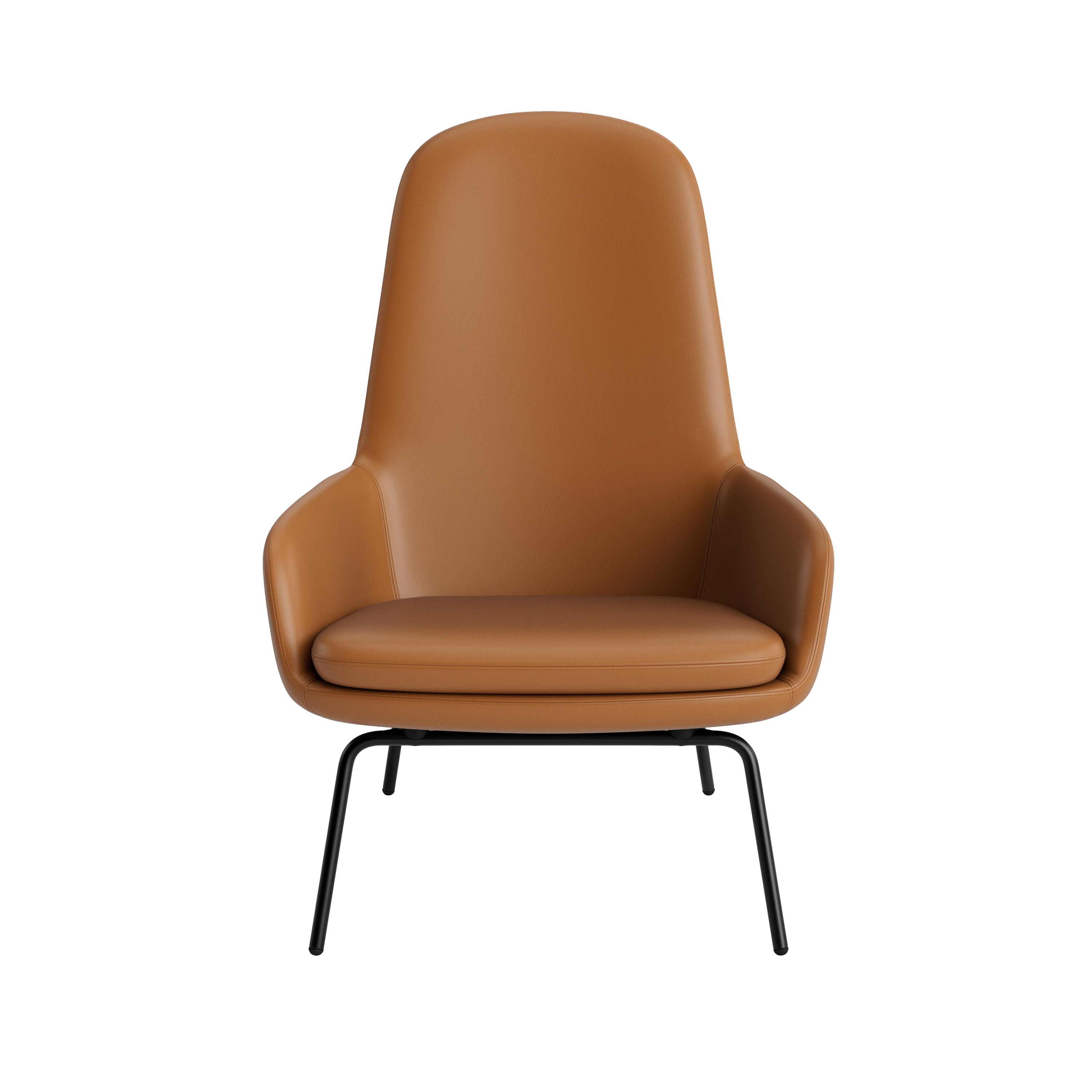 Era Lounge Chair: High + Metal Base + Black