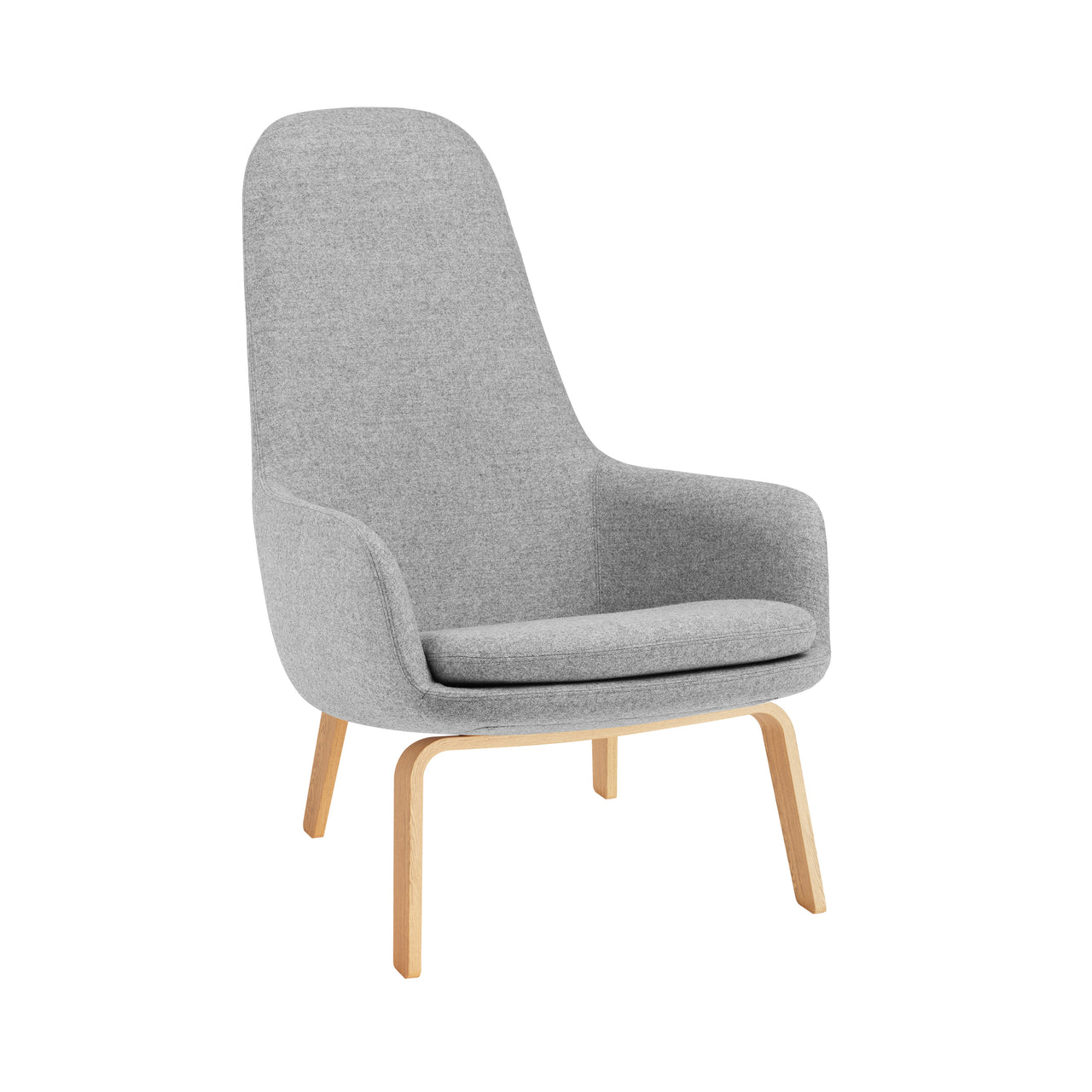 Era Lounge Chair: High + Wood Base + Oak