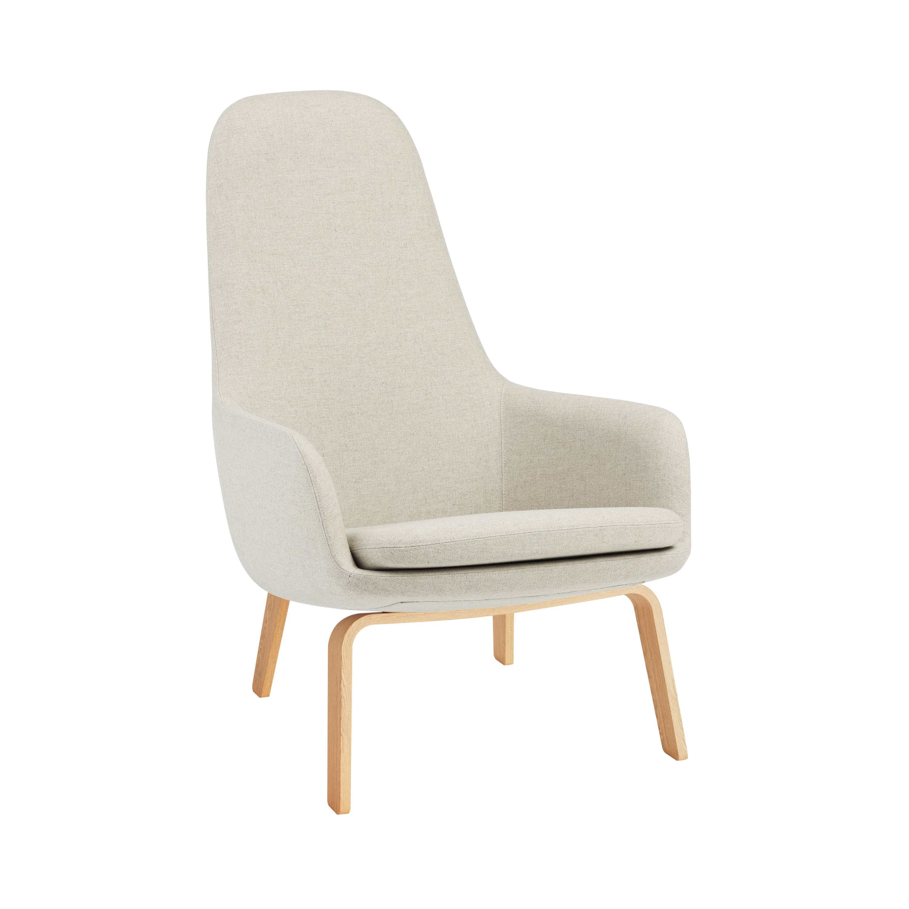 Era Lounge Chair: High + Wood Base + Oak