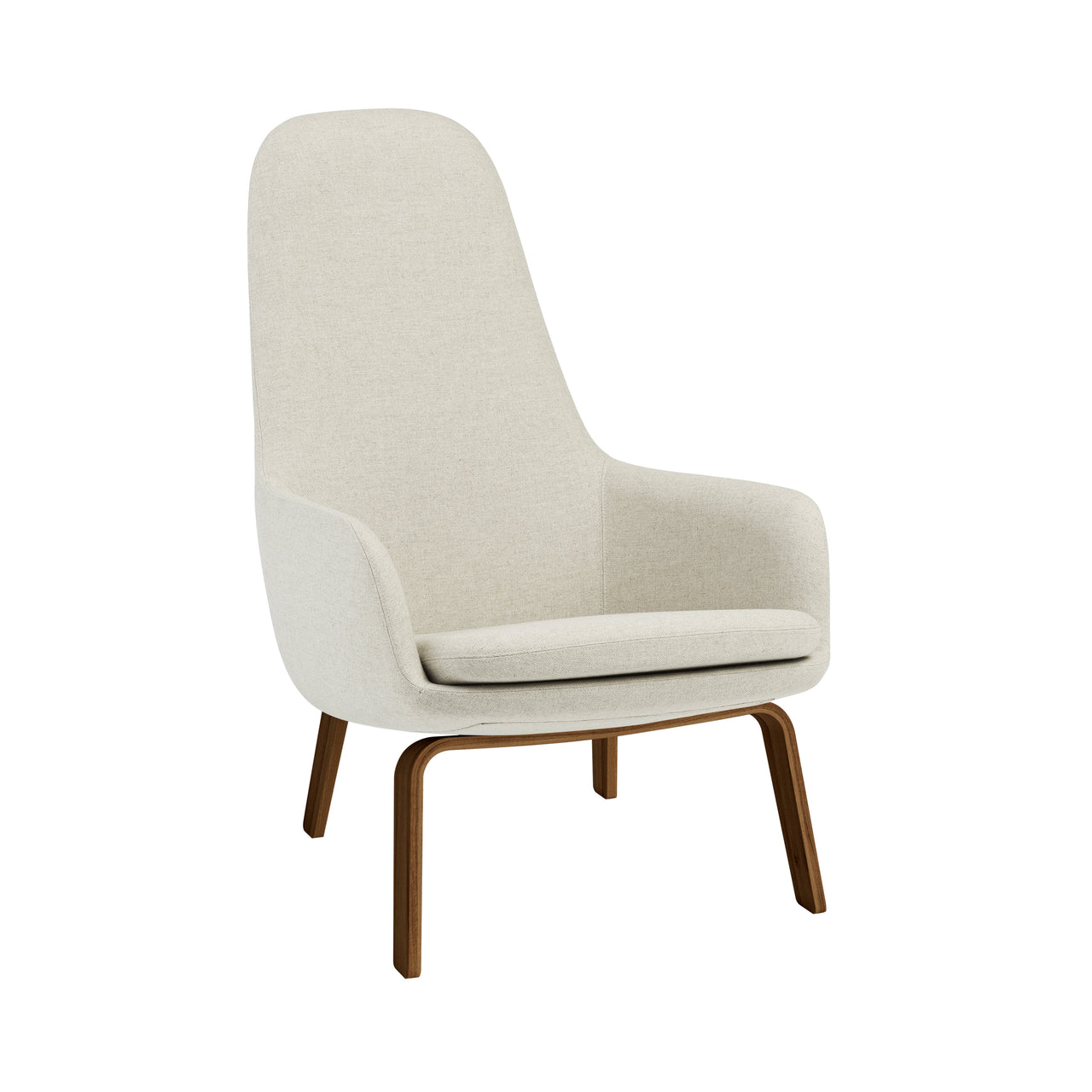 Era Lounge Chair: High + Wood Base + Walnut