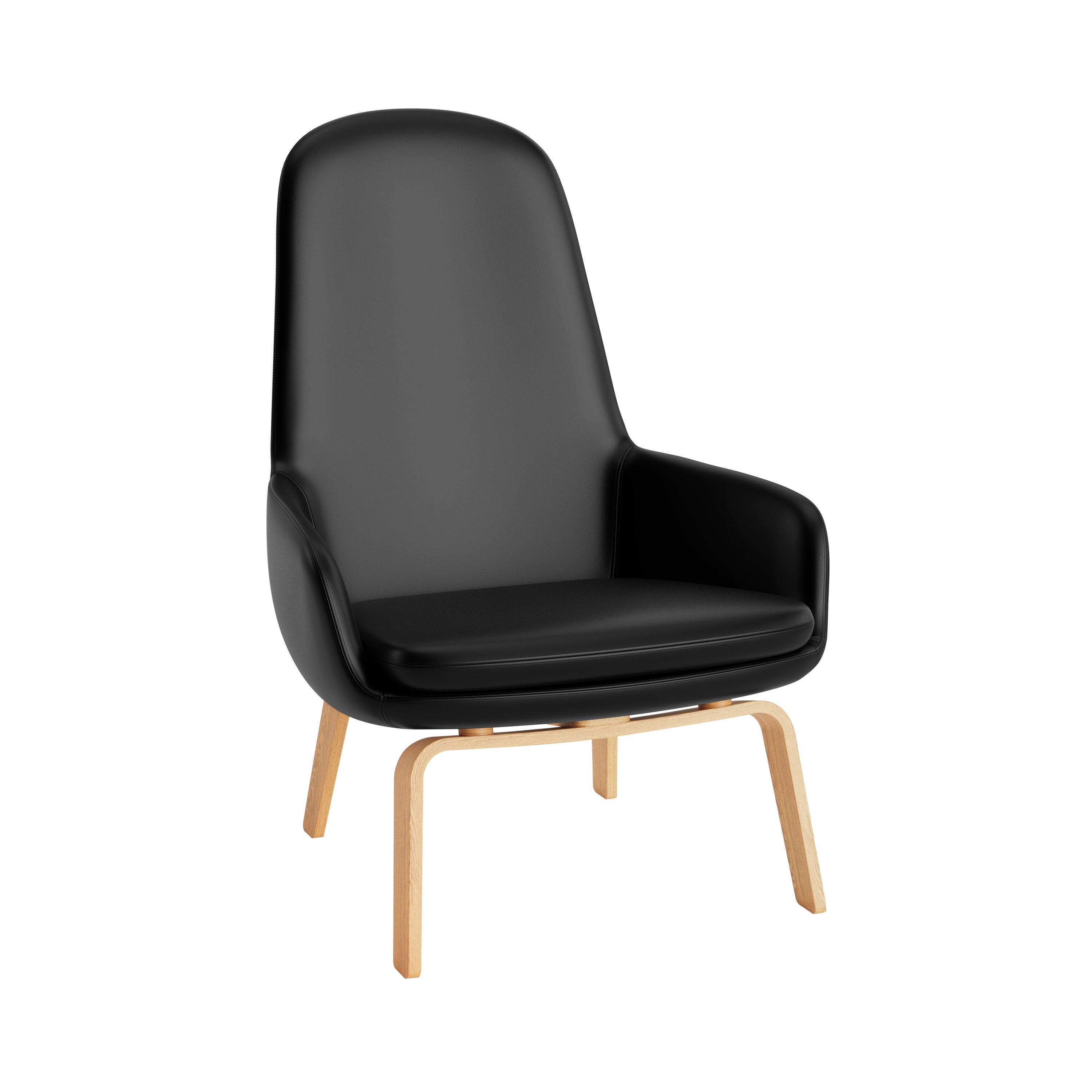 Era Lounge Chair: High + Wood Base + Oak