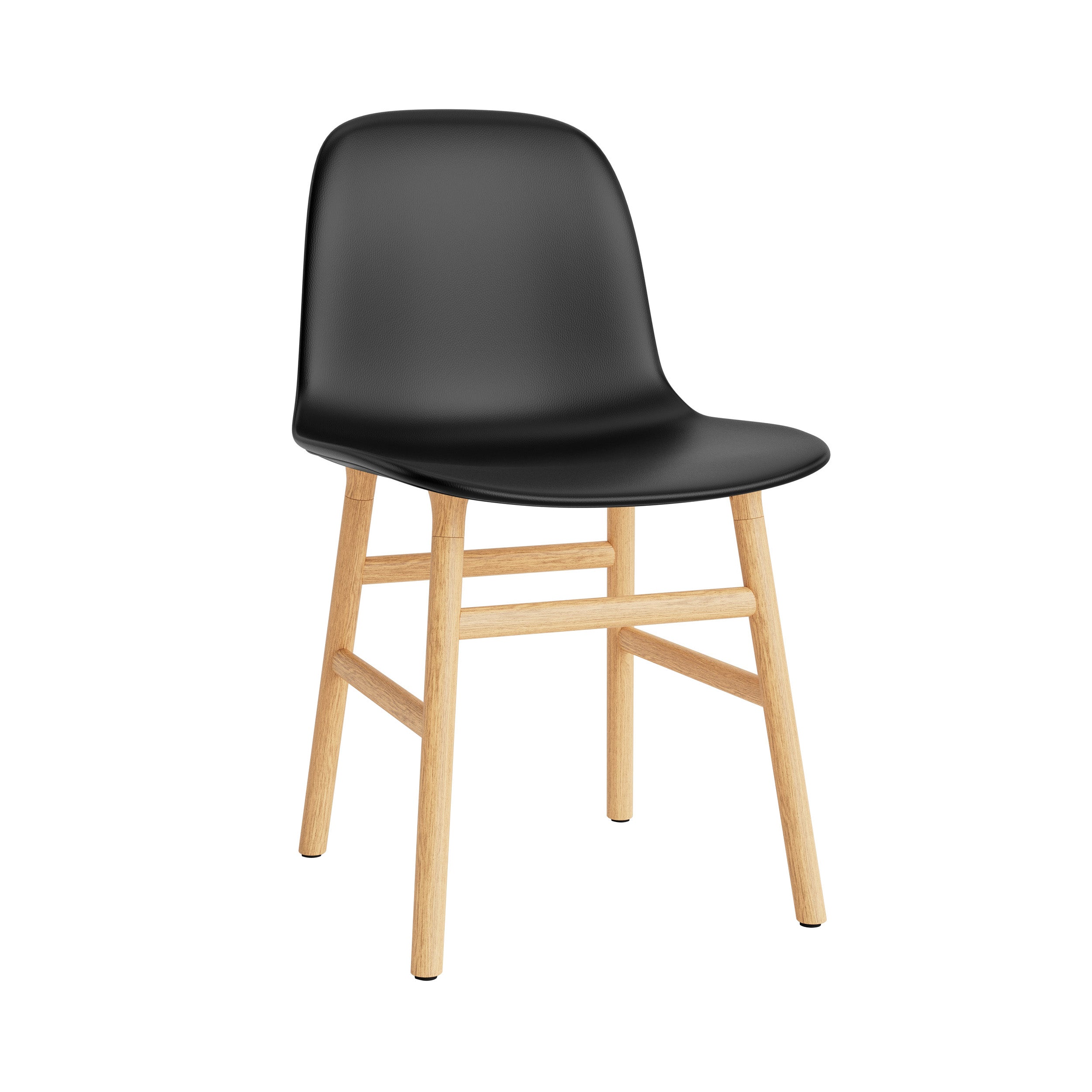 Form Chair: Wood Base + Upholstered + Oak
