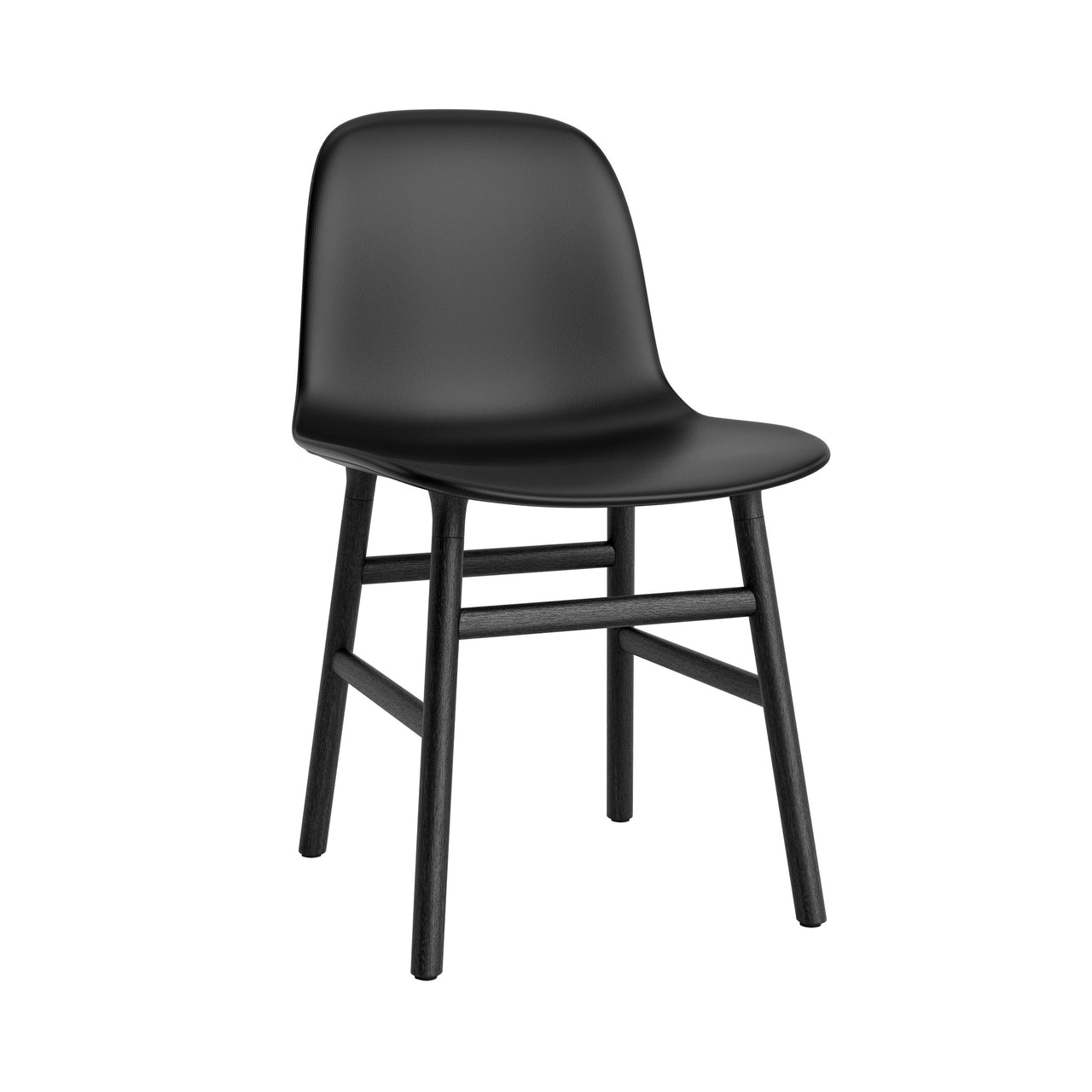 Form Chair: Wood Base + Upholstered + Black Oak