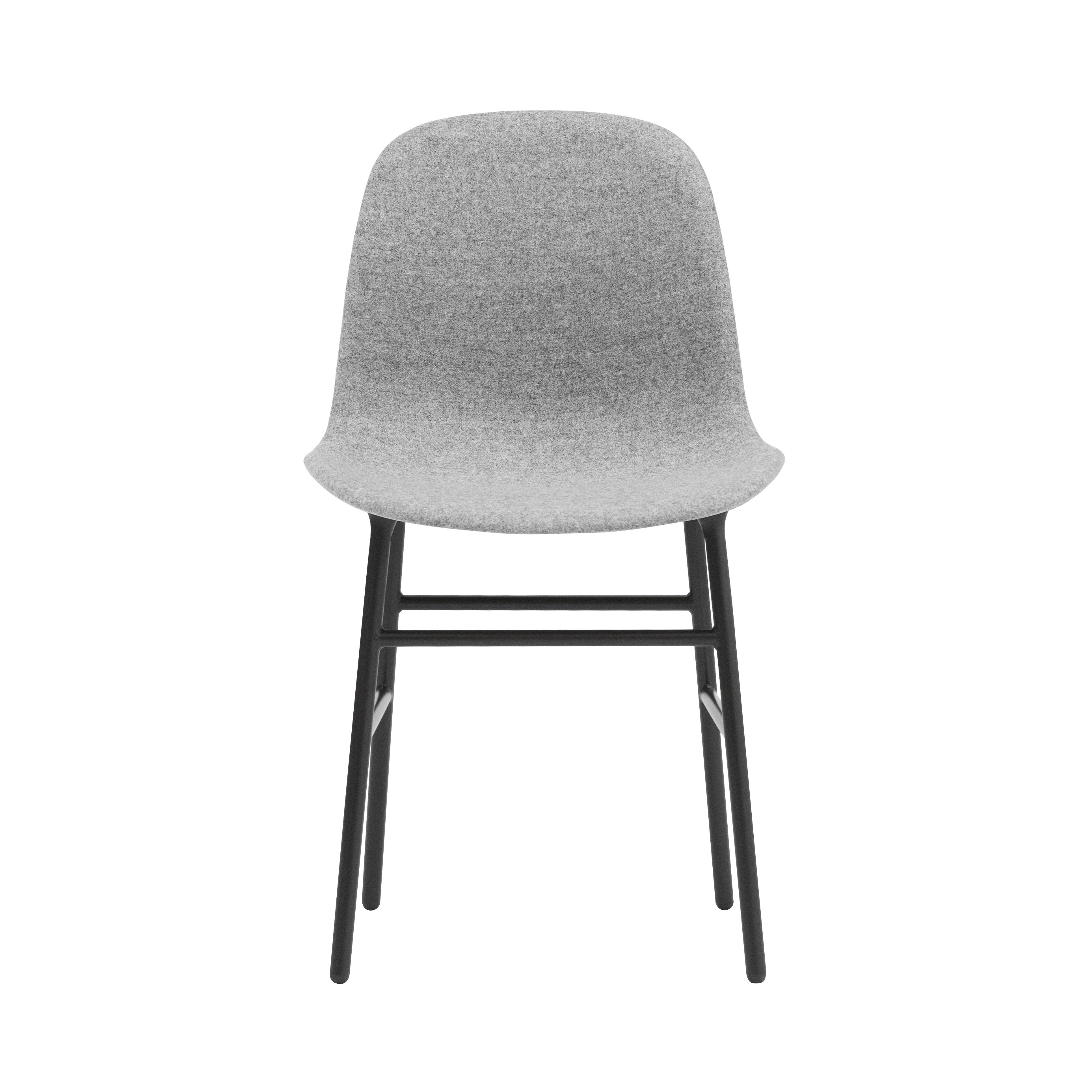 Form Chair: Steel Base + Full Upholstered + Black