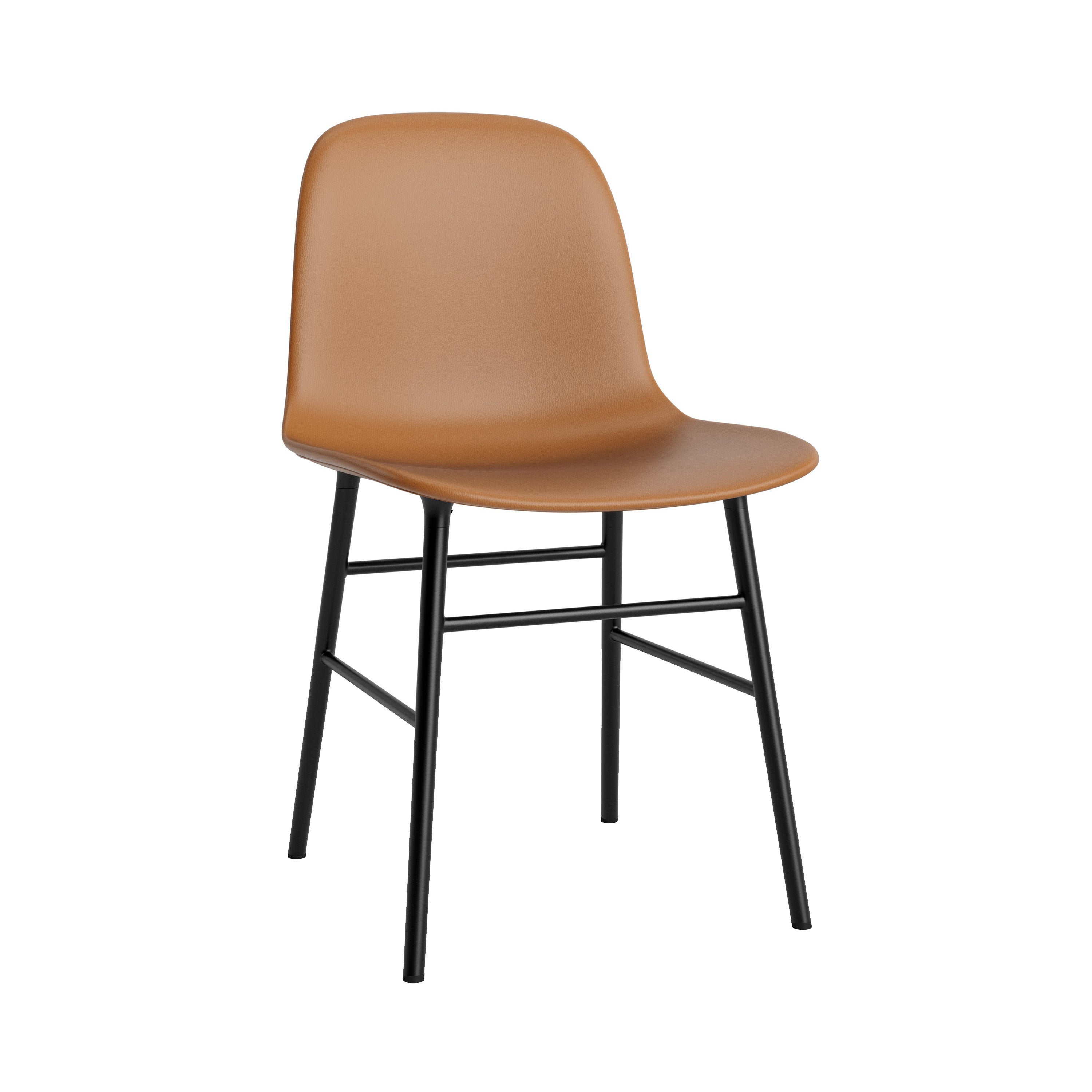 Form Chair: Steel Base + Full Upholstered + Black