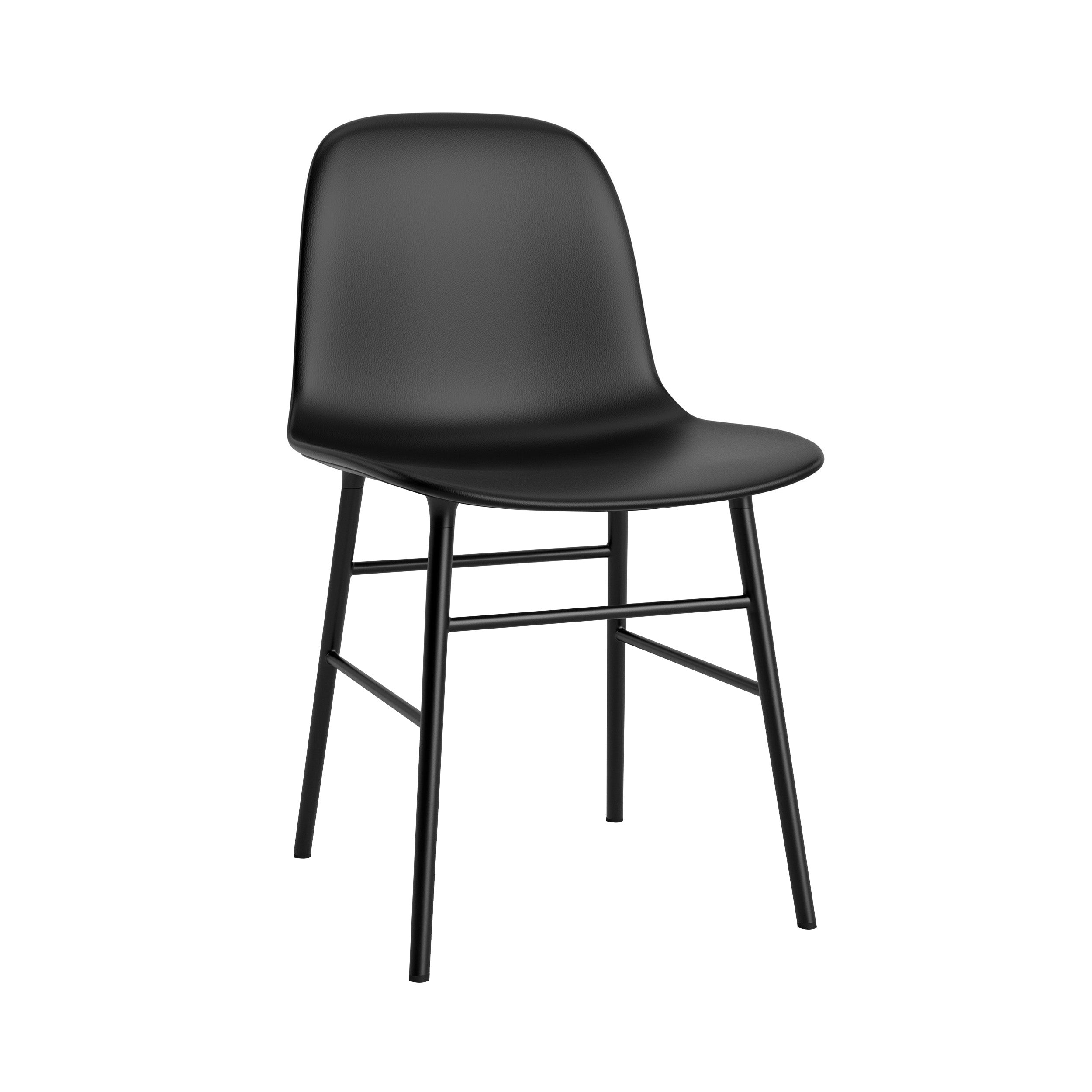 Form Chair: Steel Base + Full Upholstered + Black