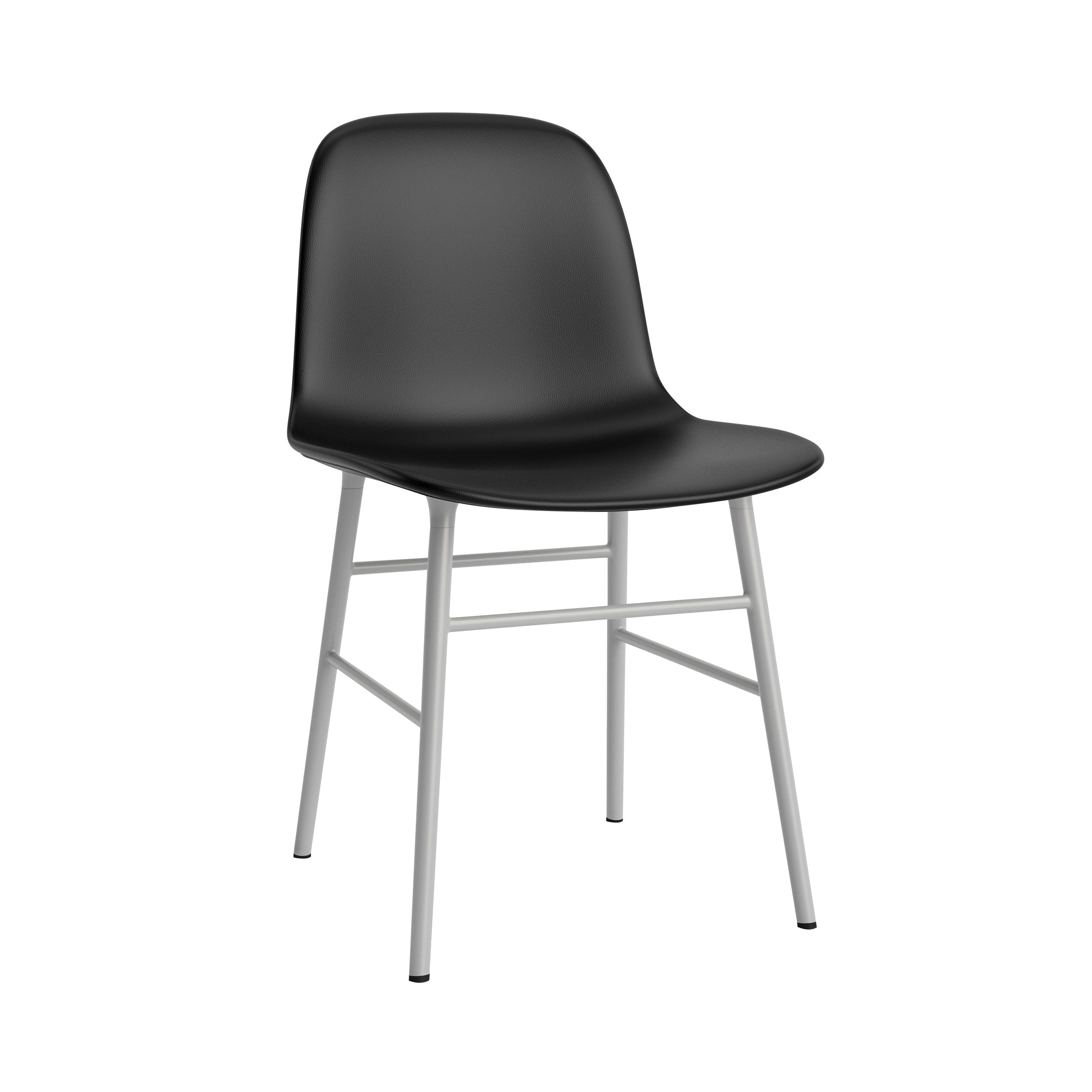 Form Chair: Steel Base + Full Upholstered + Grey