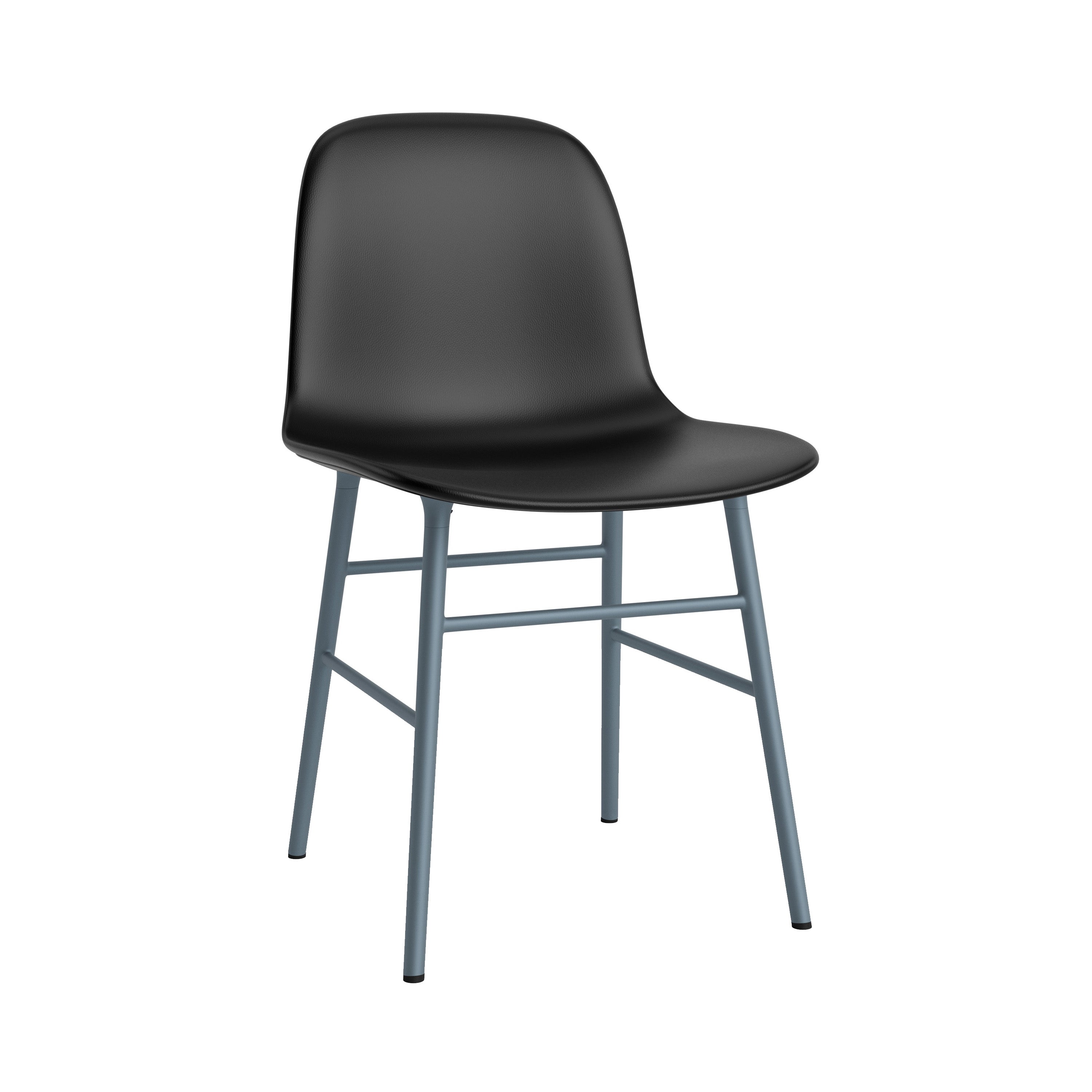 Form Chair: Steel Base + Full Upholstered + Blue