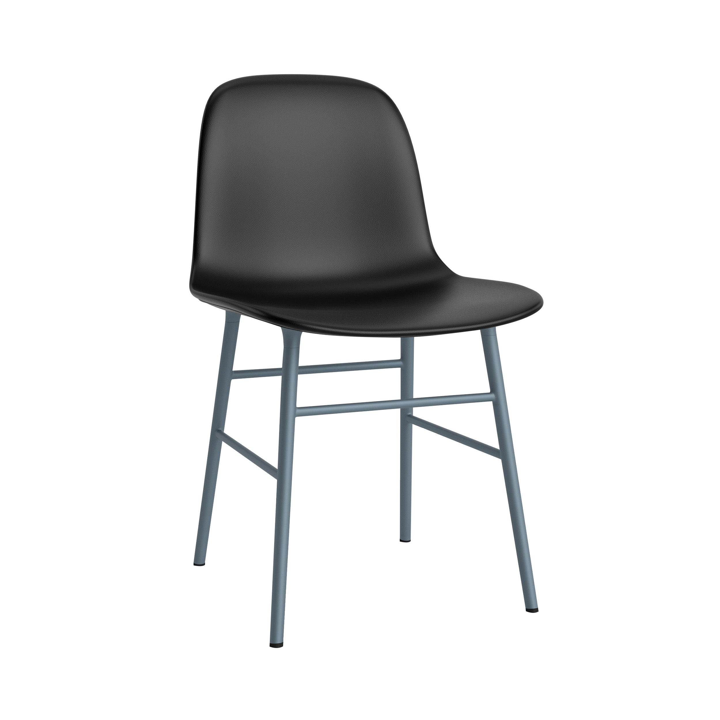 Form Chair: Steel Base + Full Upholstered + Blue