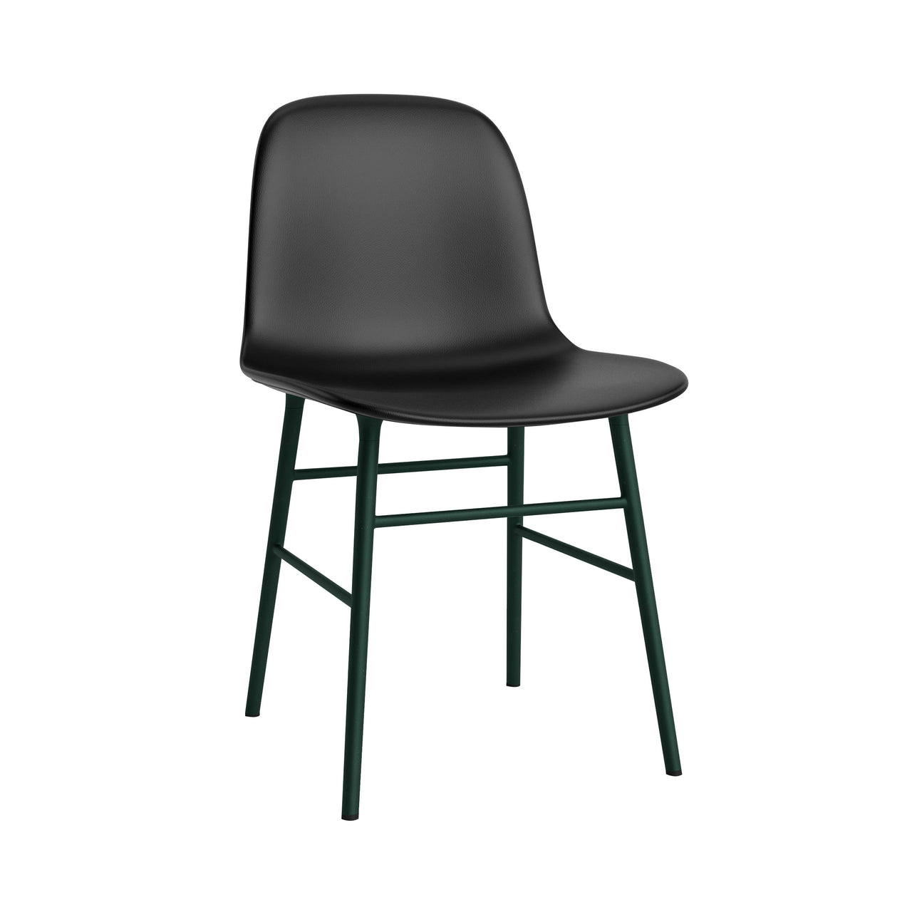 Form Chair: Steel Base + Full Upholstered + Green
