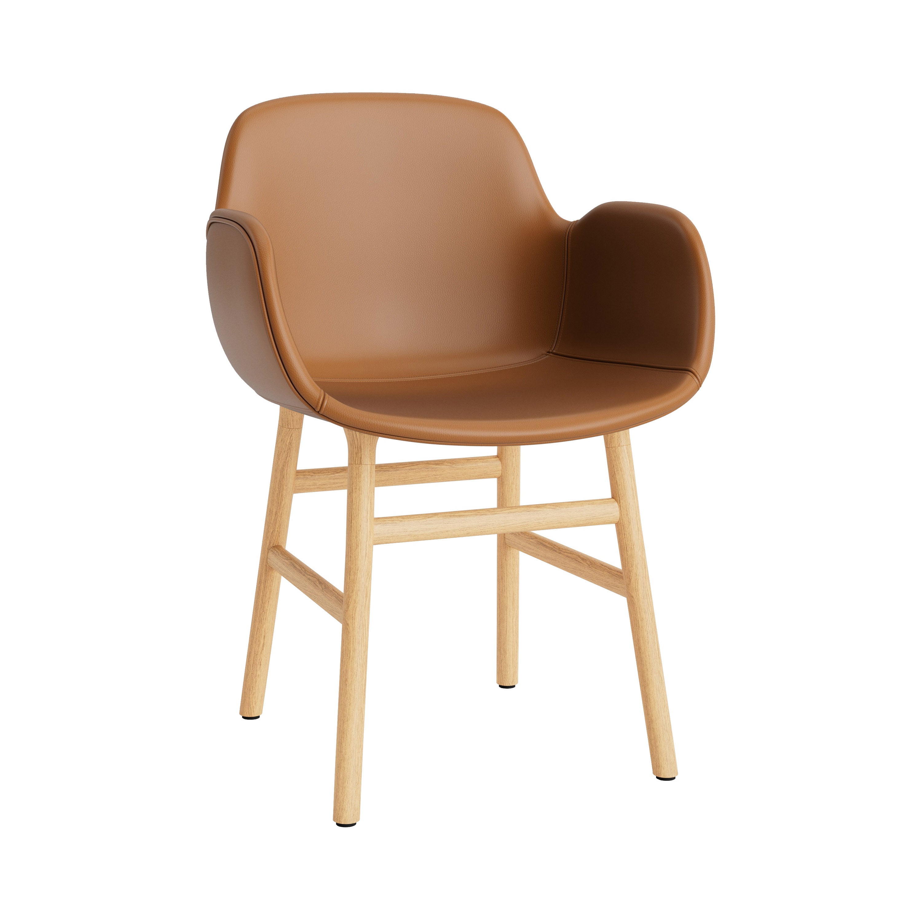 Form Armchair: Wood Base + Full Upholstered + Oak