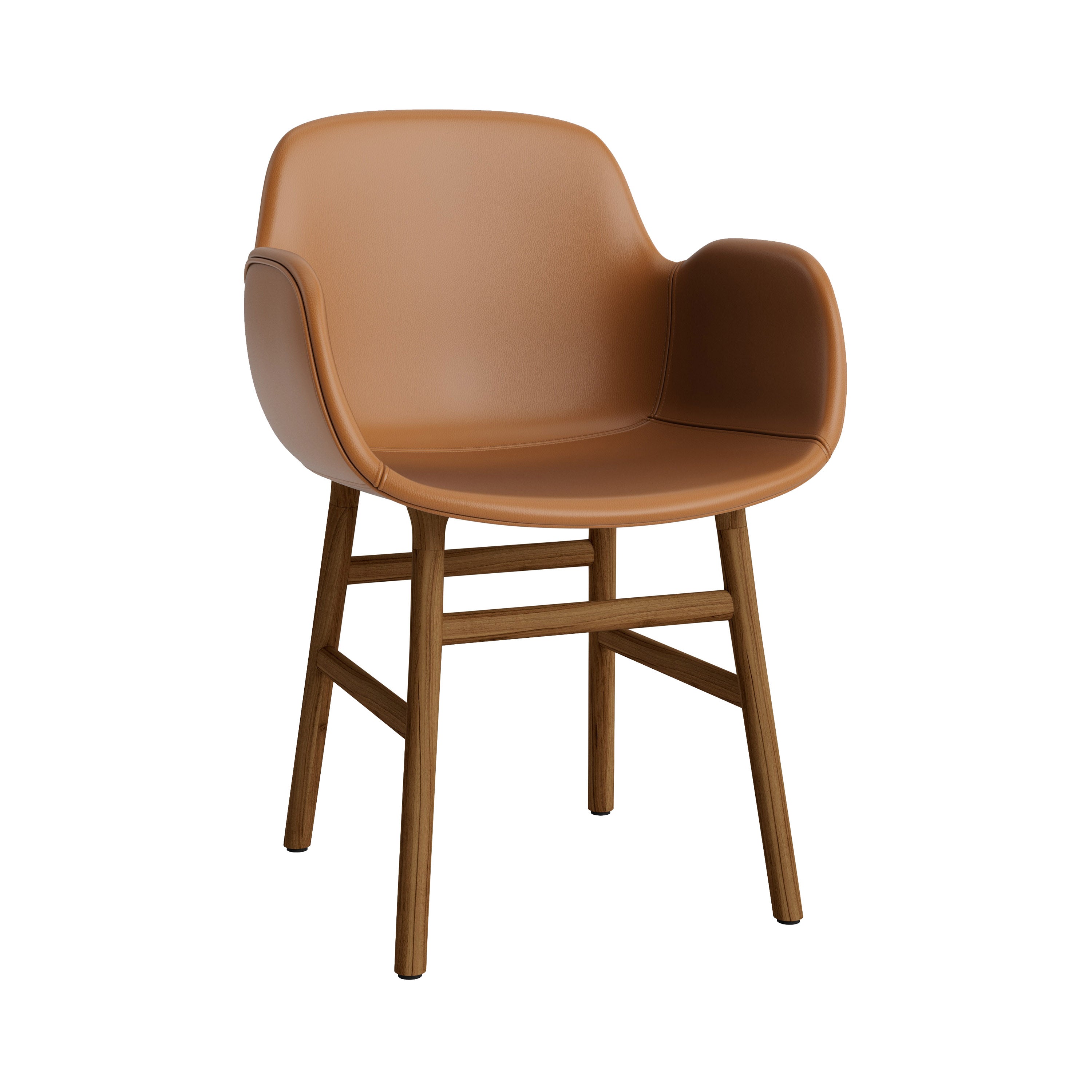 Form Armchair: Wood Base + Full Upholstered + Walnut