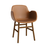 Form Armchair: Wood Base + Full Upholstered + Walnut