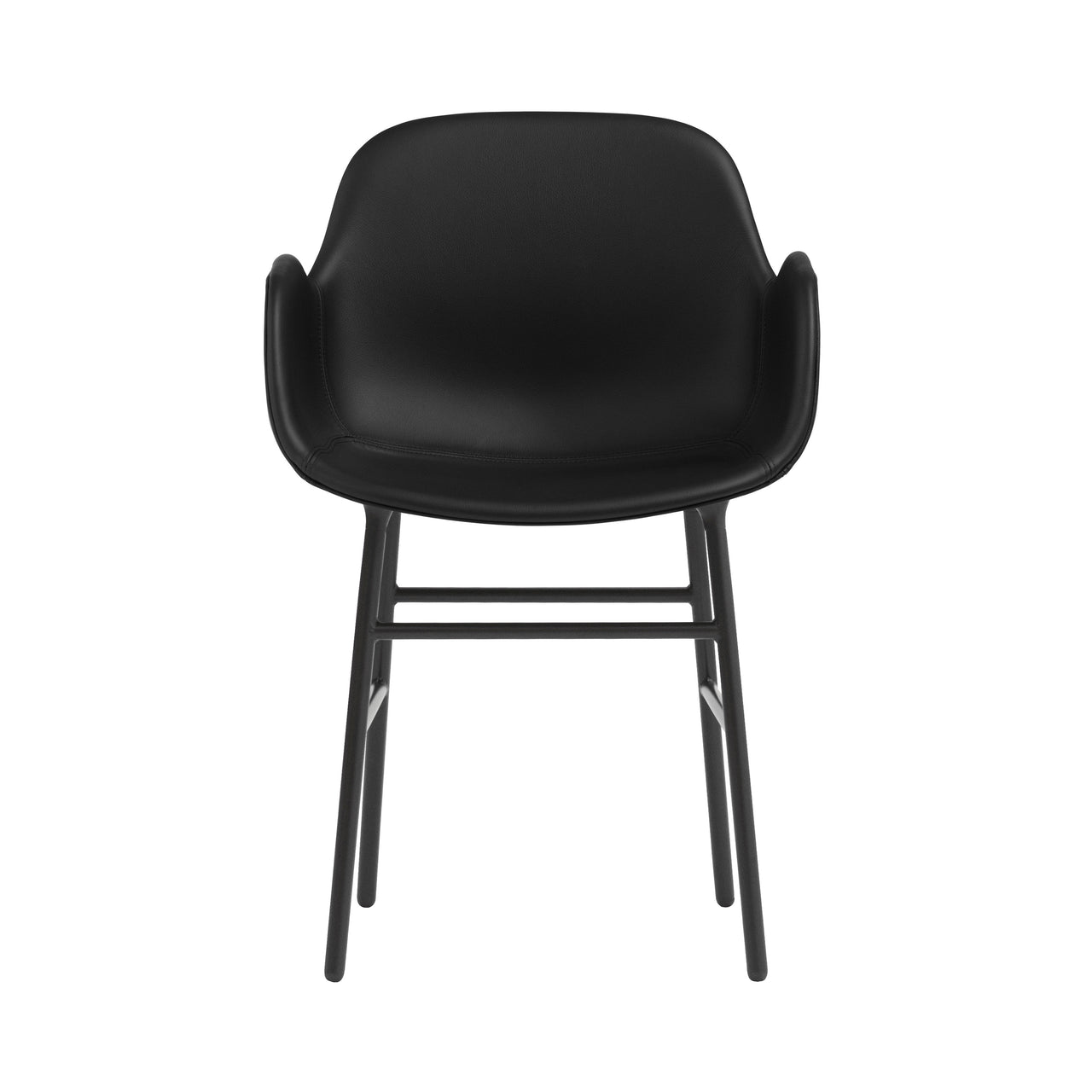 Form Armchair: Steel Base + Full Upholstered + Black
