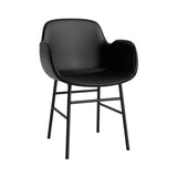 Form Armchair: Steel Base + Full Upholstered + Black