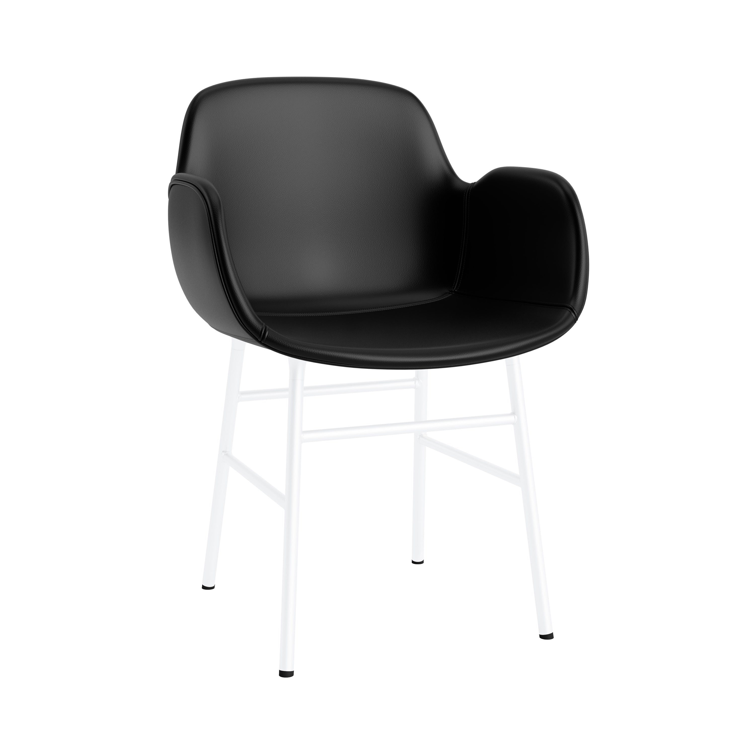 Form Armchair: Steel Base + Full Upholstered + White