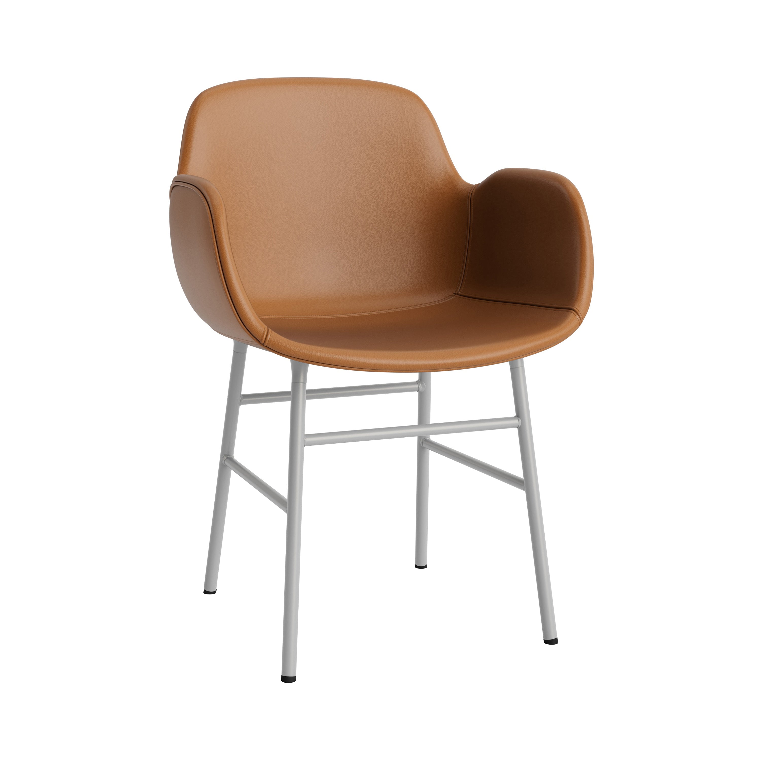 Form Armchair: Steel Base + Full Upholstered + Grey